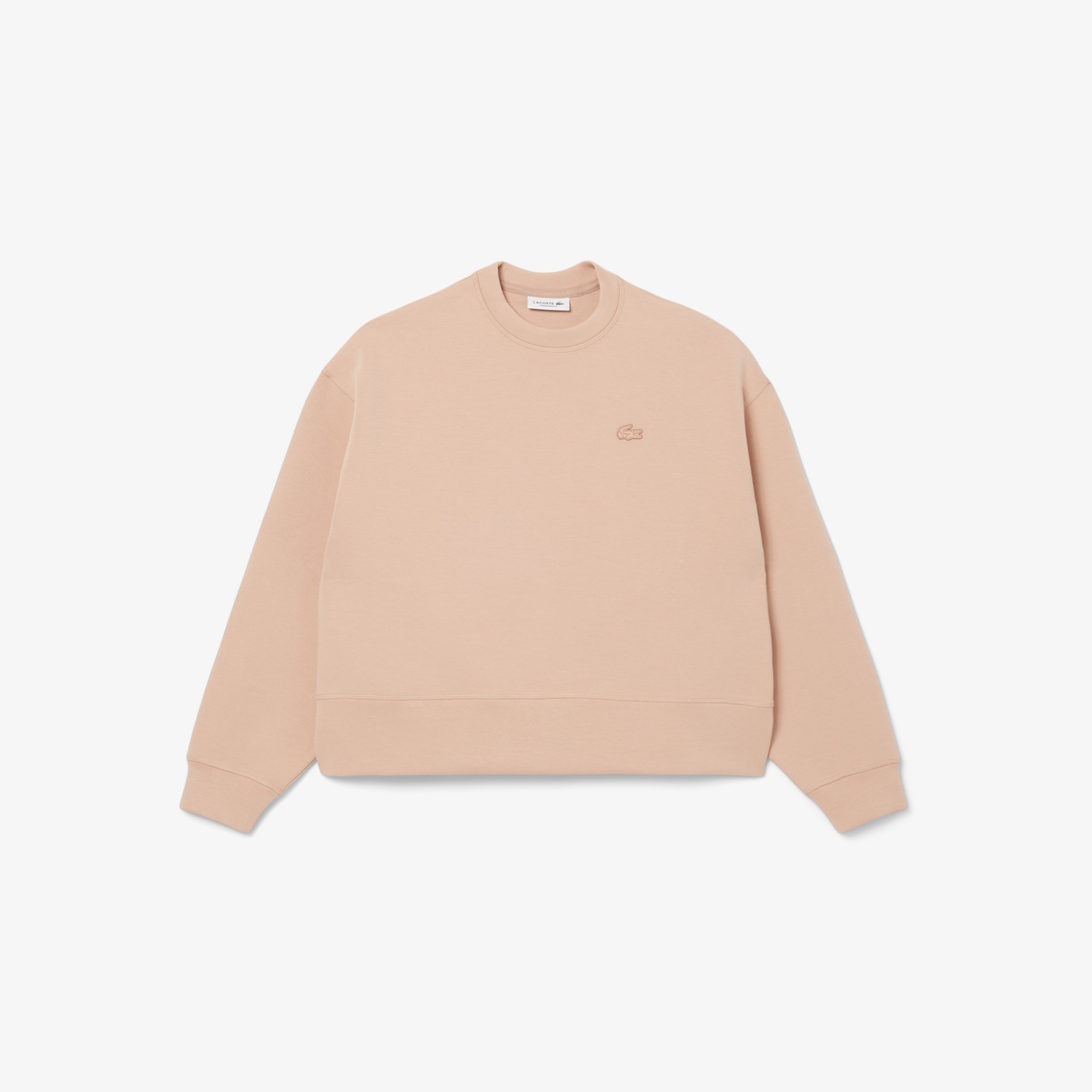 Kadın Oversize Fit Bisiklet Yaka Açık Kahverengi Sweatshirt
