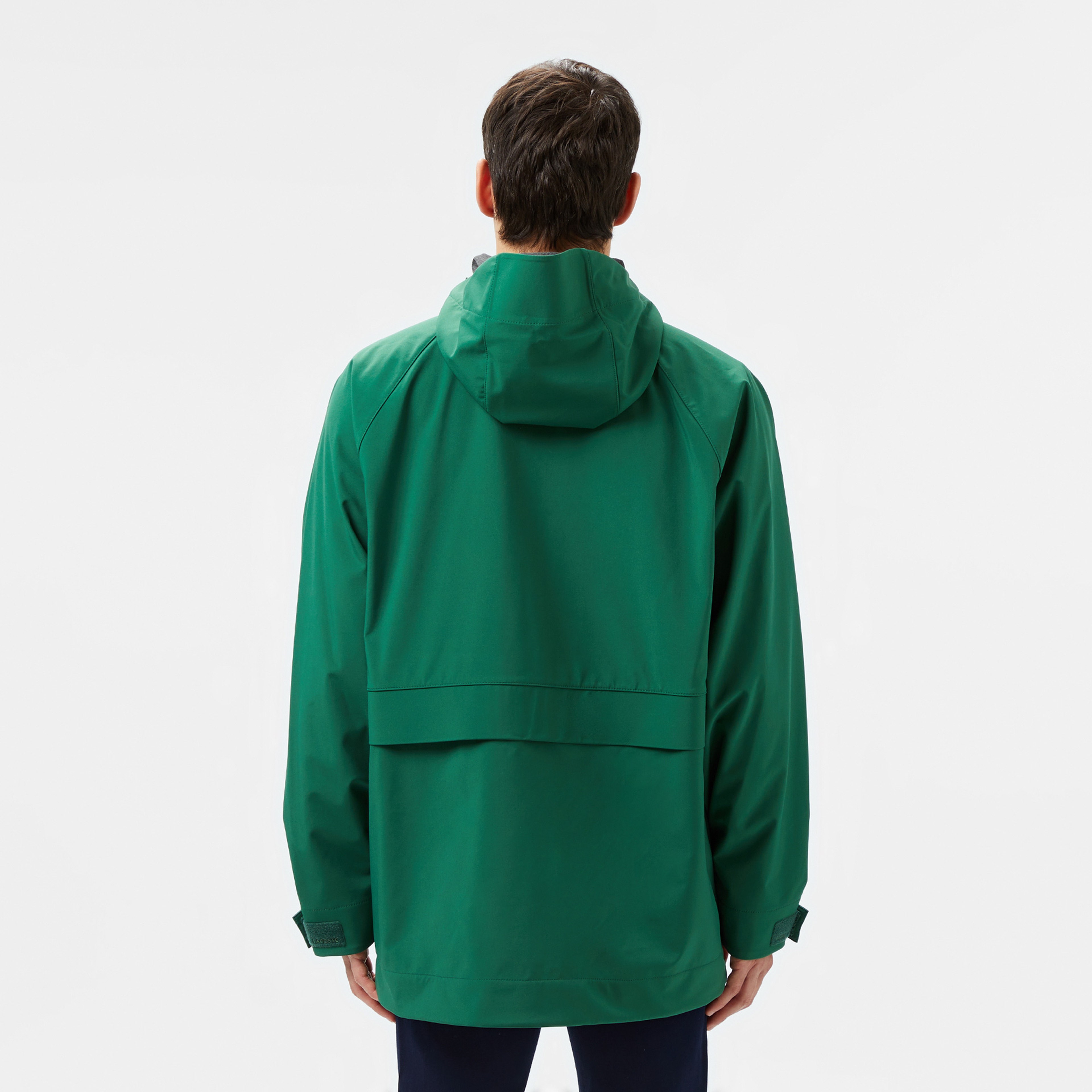 Erkek Regular Fit Kapüşonlu Yeşil Yağmurluk