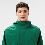 Erkek Regular Fit Kapüşonlu Yeşil Yağmurluk