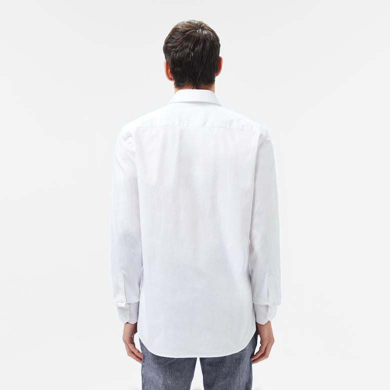 Erkek Slim Fit Beyaz Gömlek