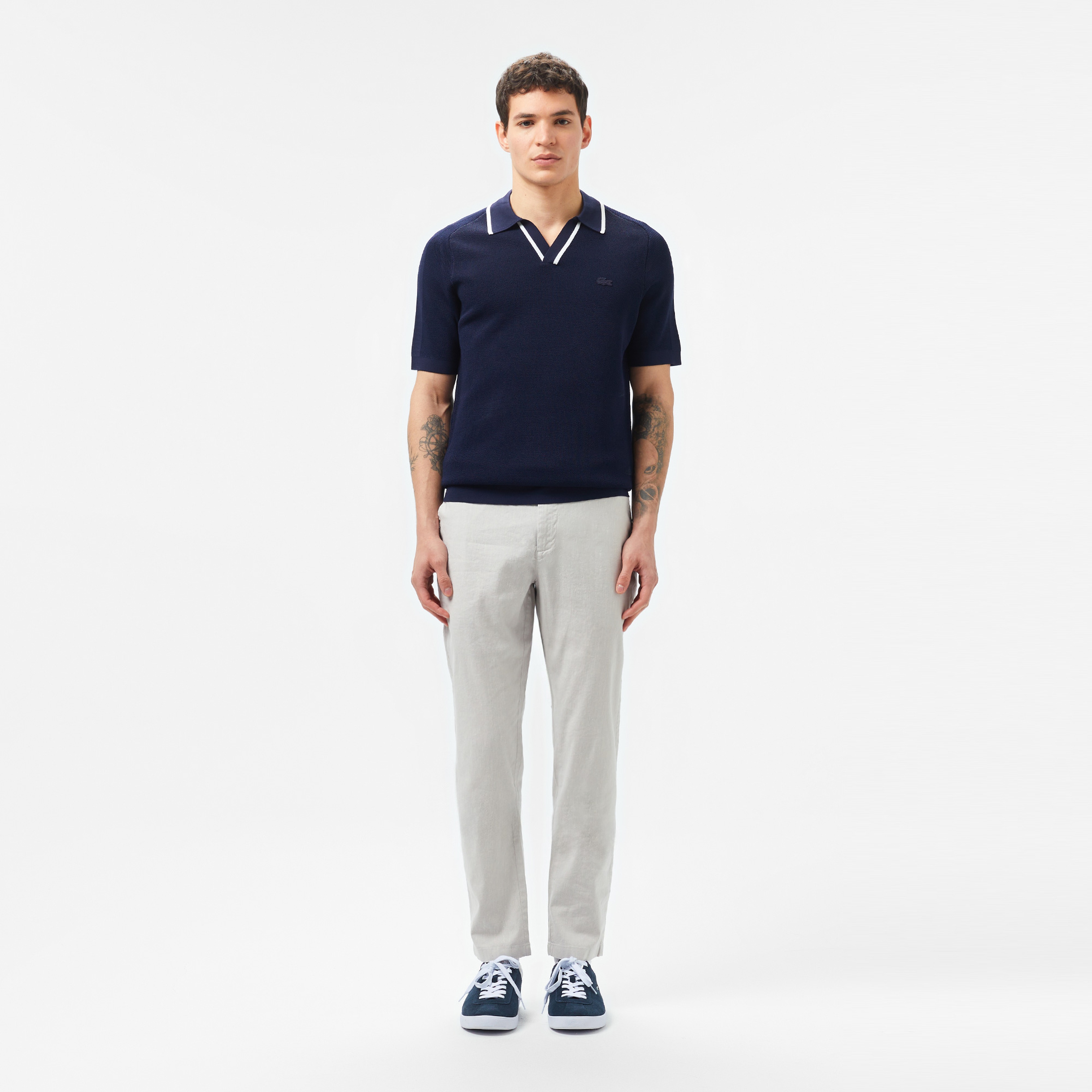 Erkek Polo Yaka Lacivert Triko