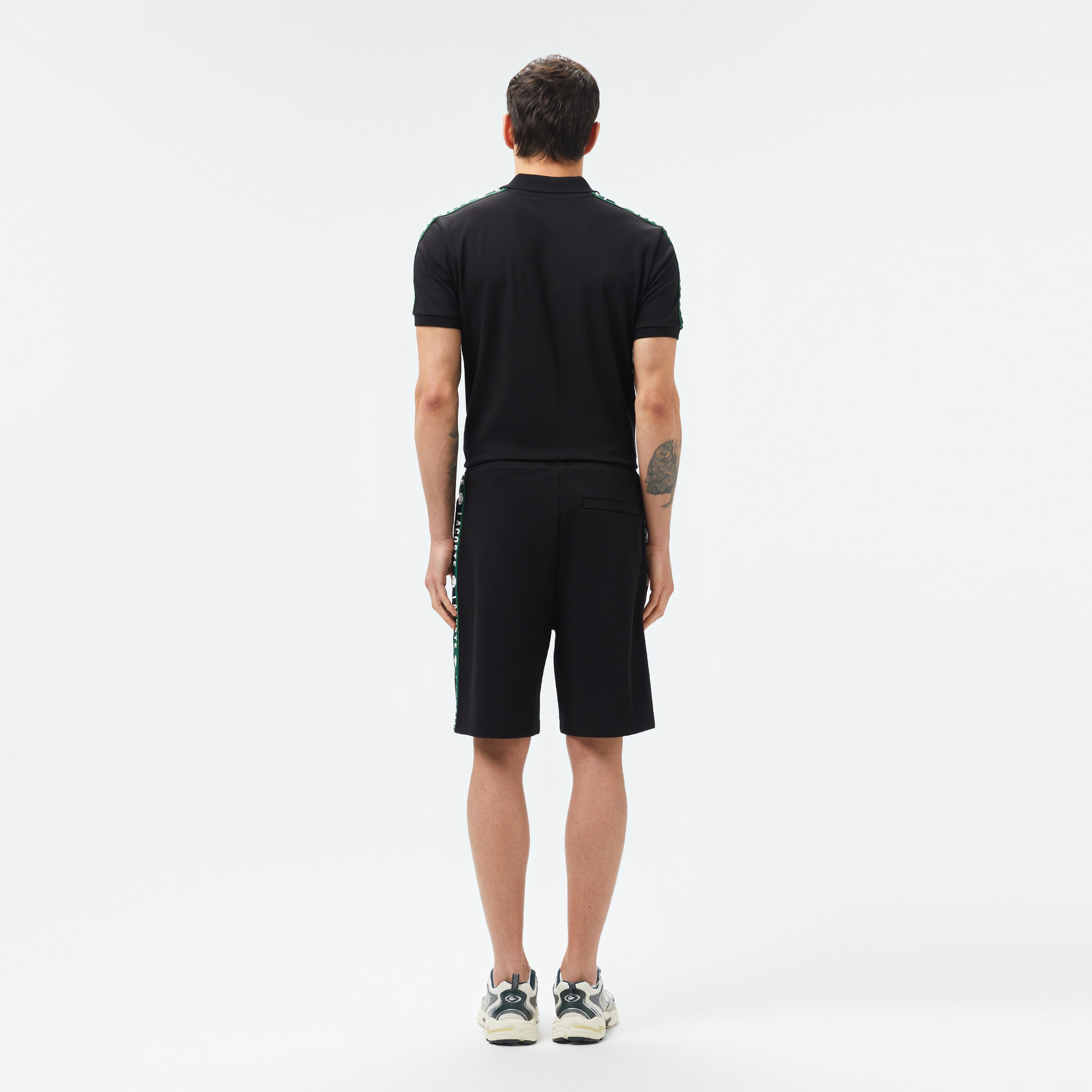 Erkek Regular Fit Baskılı Siyah Şort