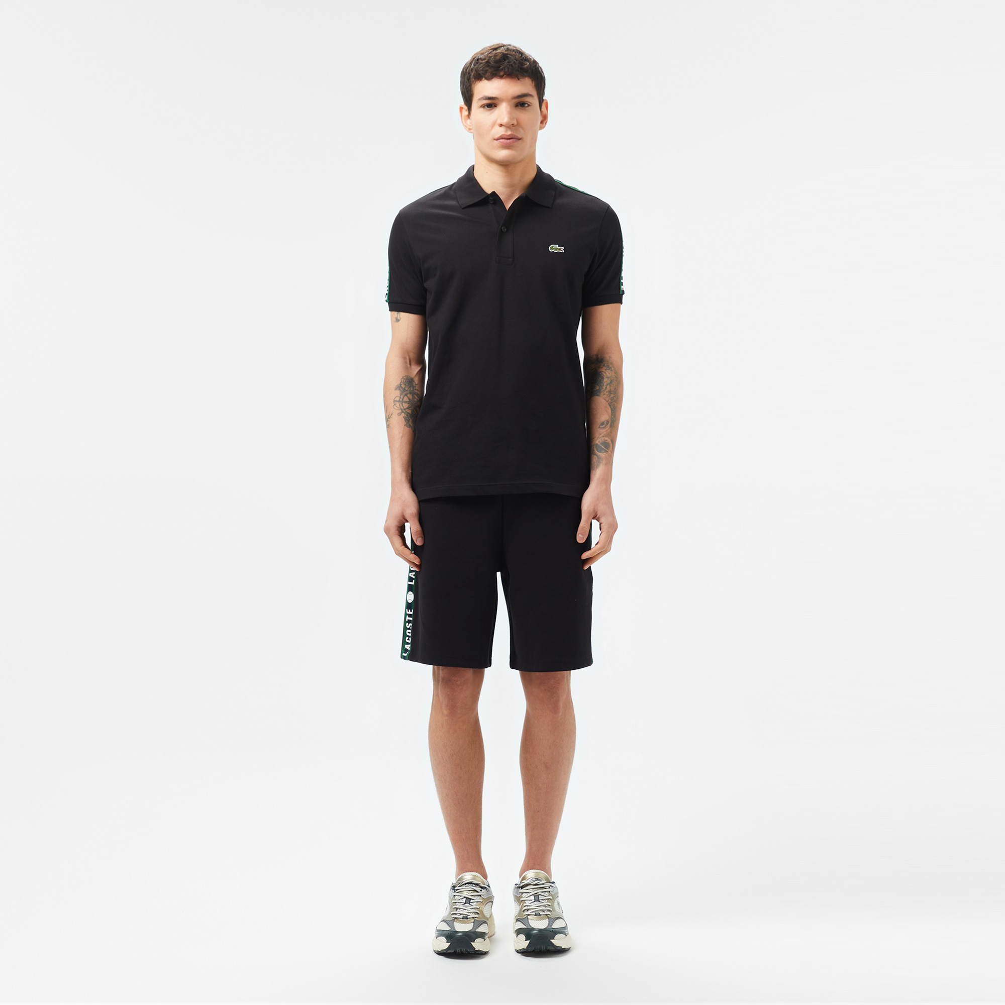 Erkek Regular Fit Baskılı Siyah Şort