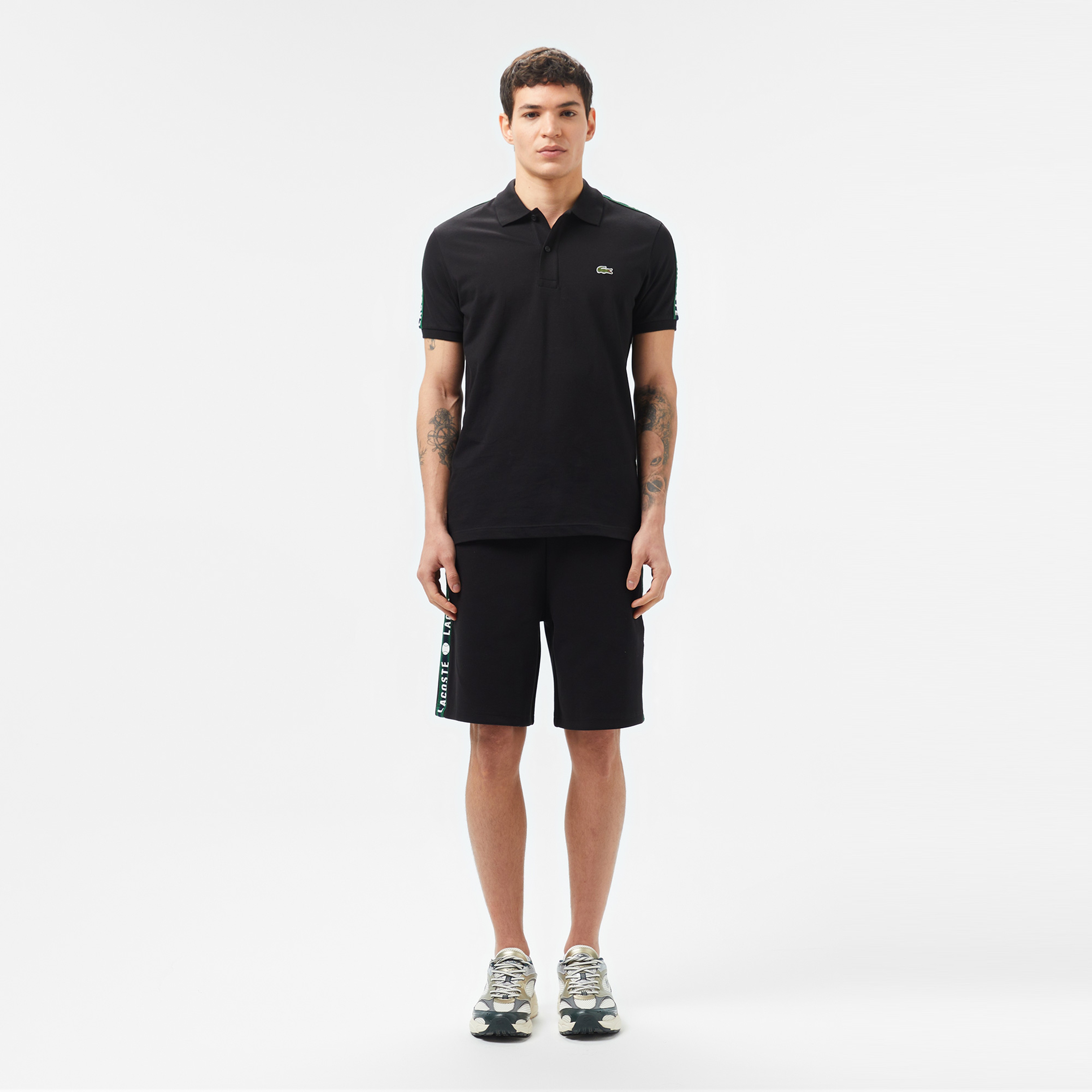 Erkek Regular Fit Baskılı Siyah Şort