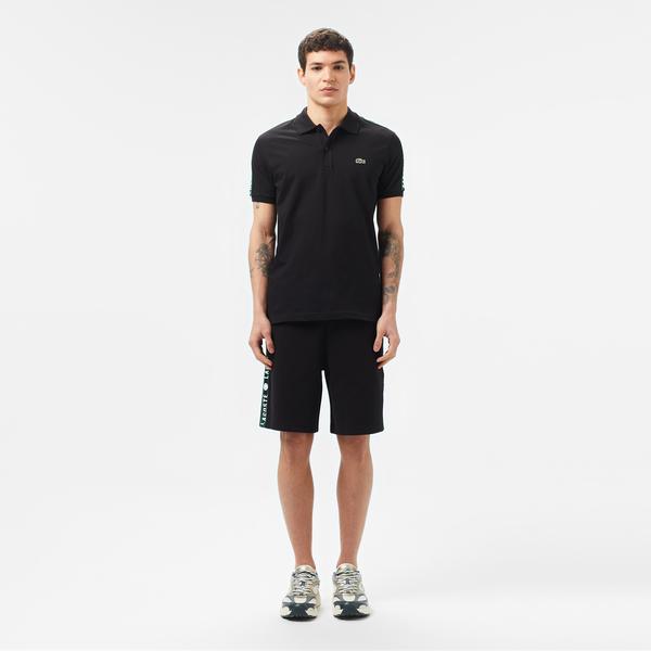 Erkek Regular Fit Baskılı Siyah Şort