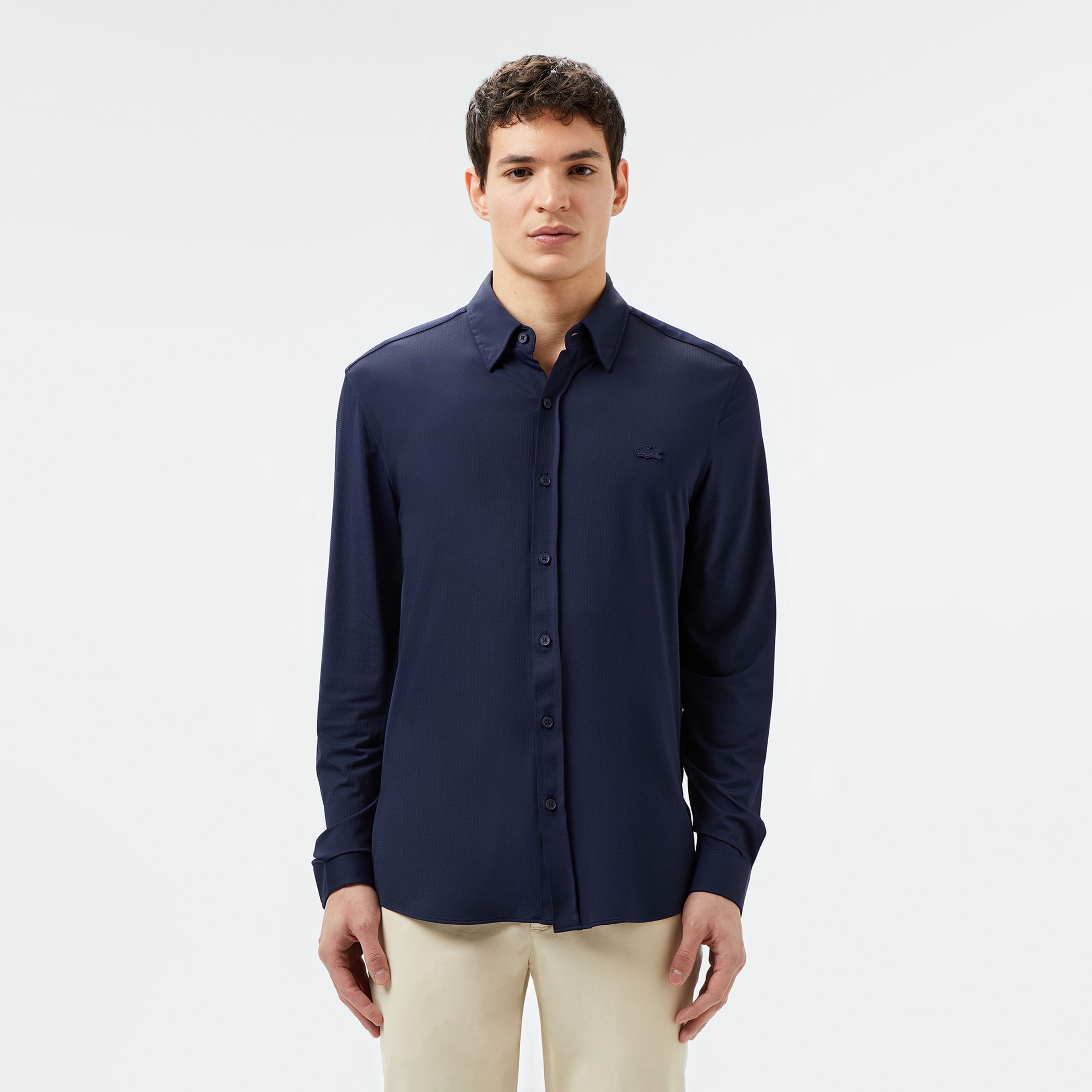 Erkek Slim Fit Lacivert Gömlek