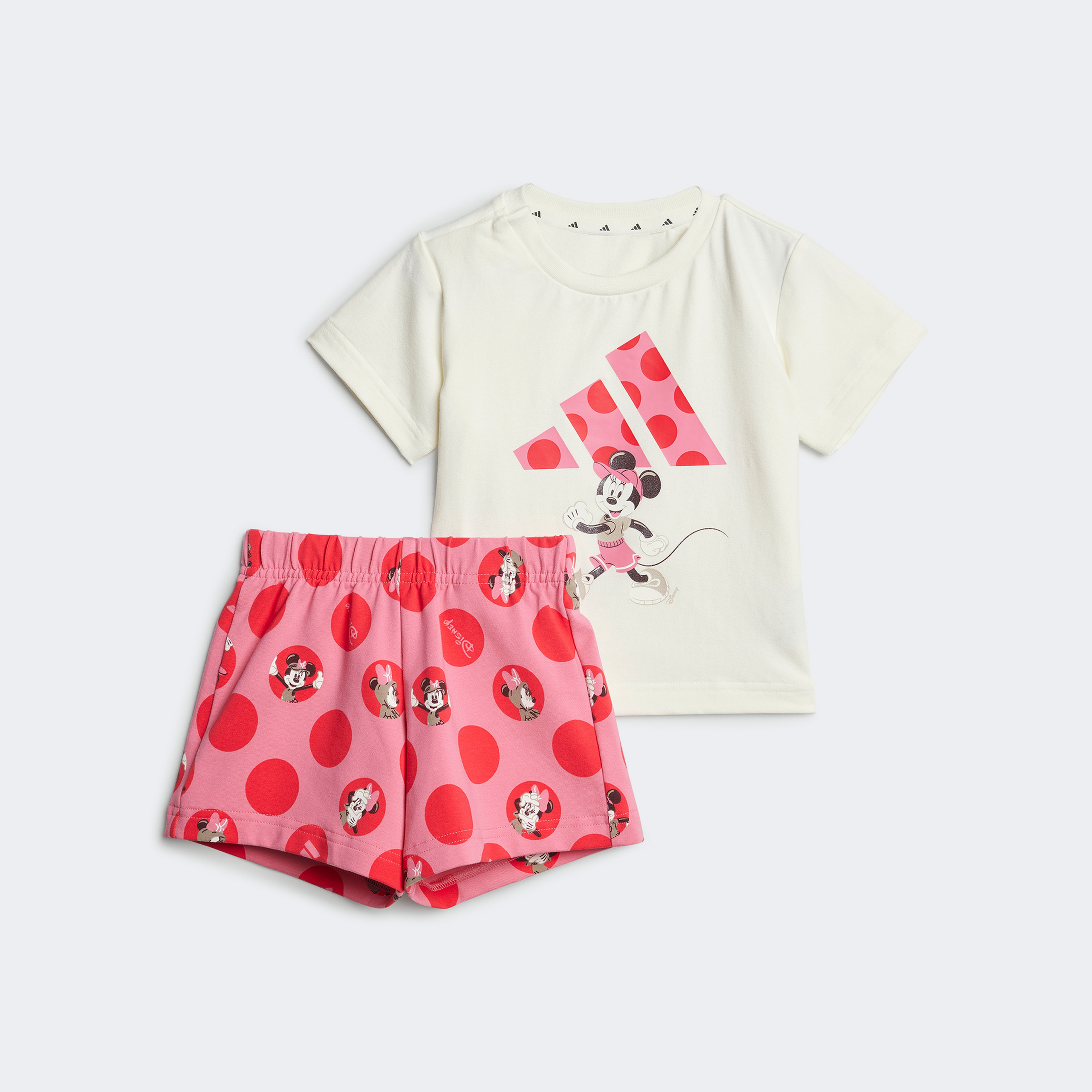 adidas Disney Minnie Mouse Çocuk Beyaz/Kırmızı Şort Takımı