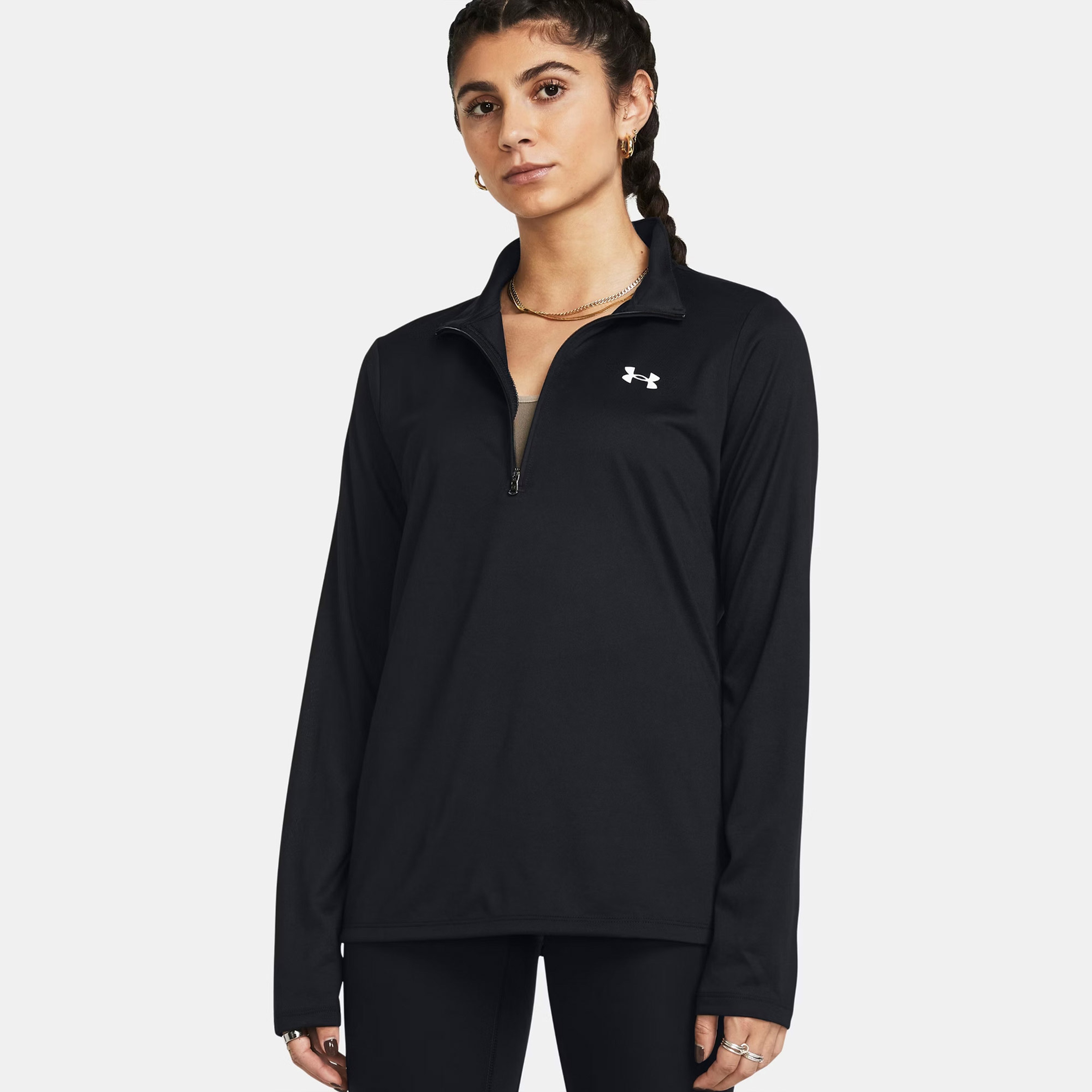 Under Armour Tech 1/2 Zipped Solid Kadın Siyah Antrenman Üstü