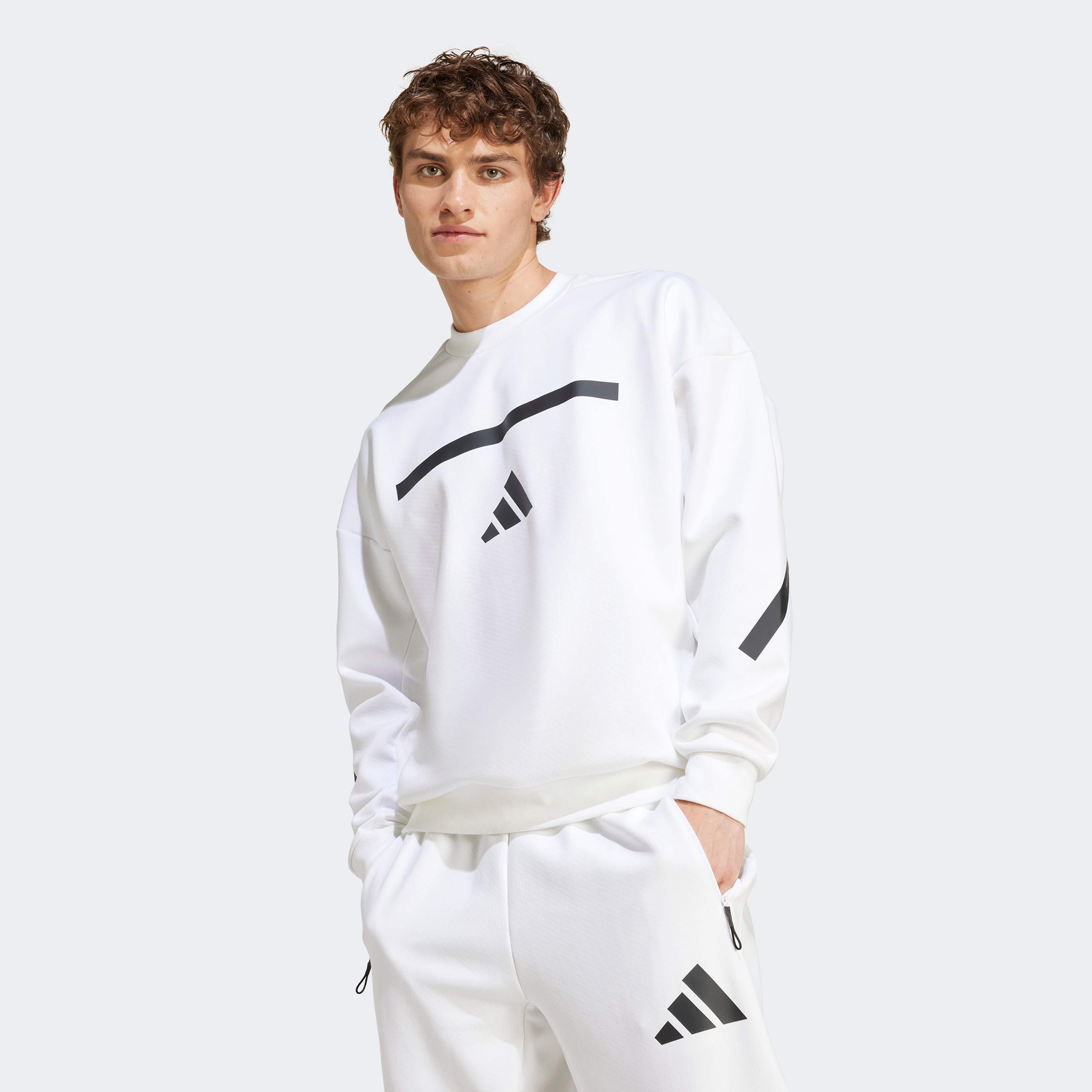 Adidas Erkek Beyaz Sweatshirt