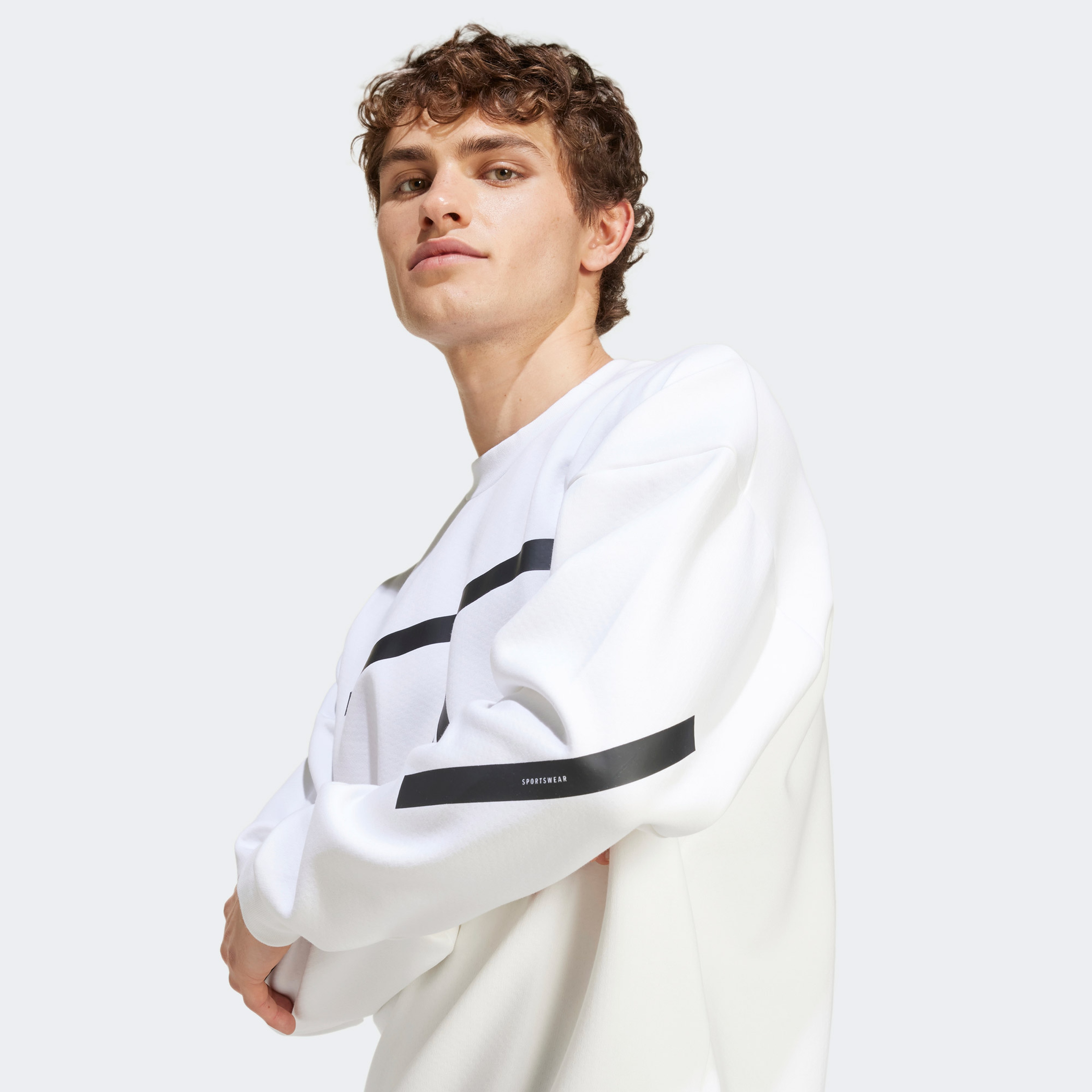 Adidas Erkek Beyaz Sweatshirt