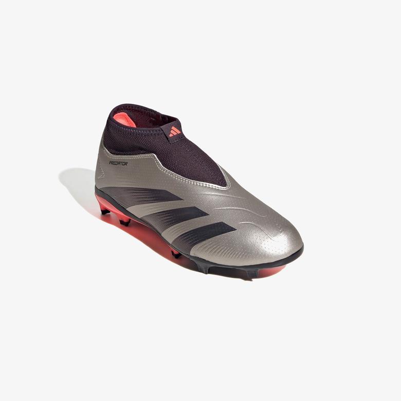 adidas Predator FG Laceless Çocuk Gri Çim Saha Kramponu
