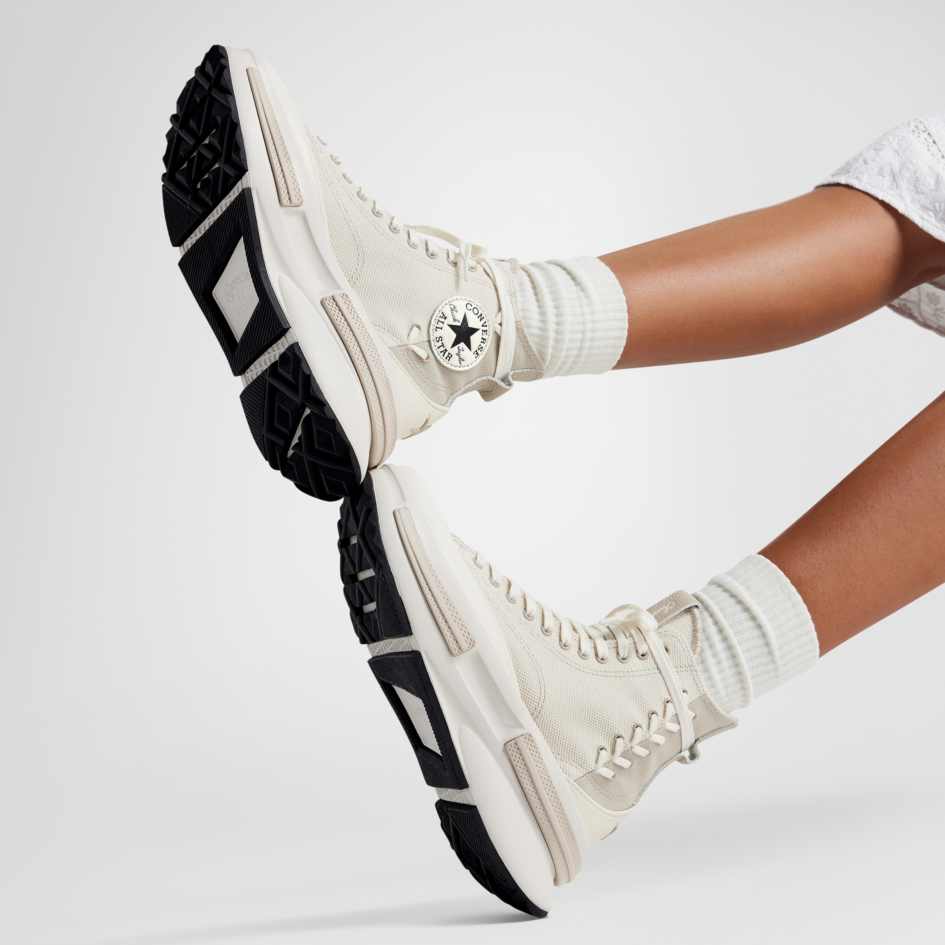 Converse Run Star Legacy CX Platform Crafted Laces Kadın Bej Sneaker