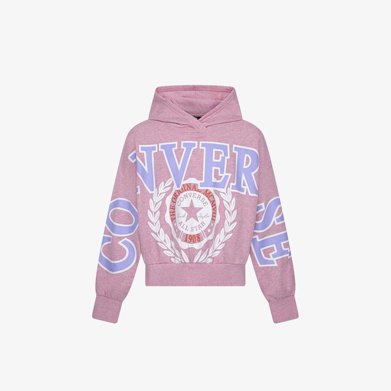 Converse Oversized Varsity Çocuk Pembe Sweatshirt