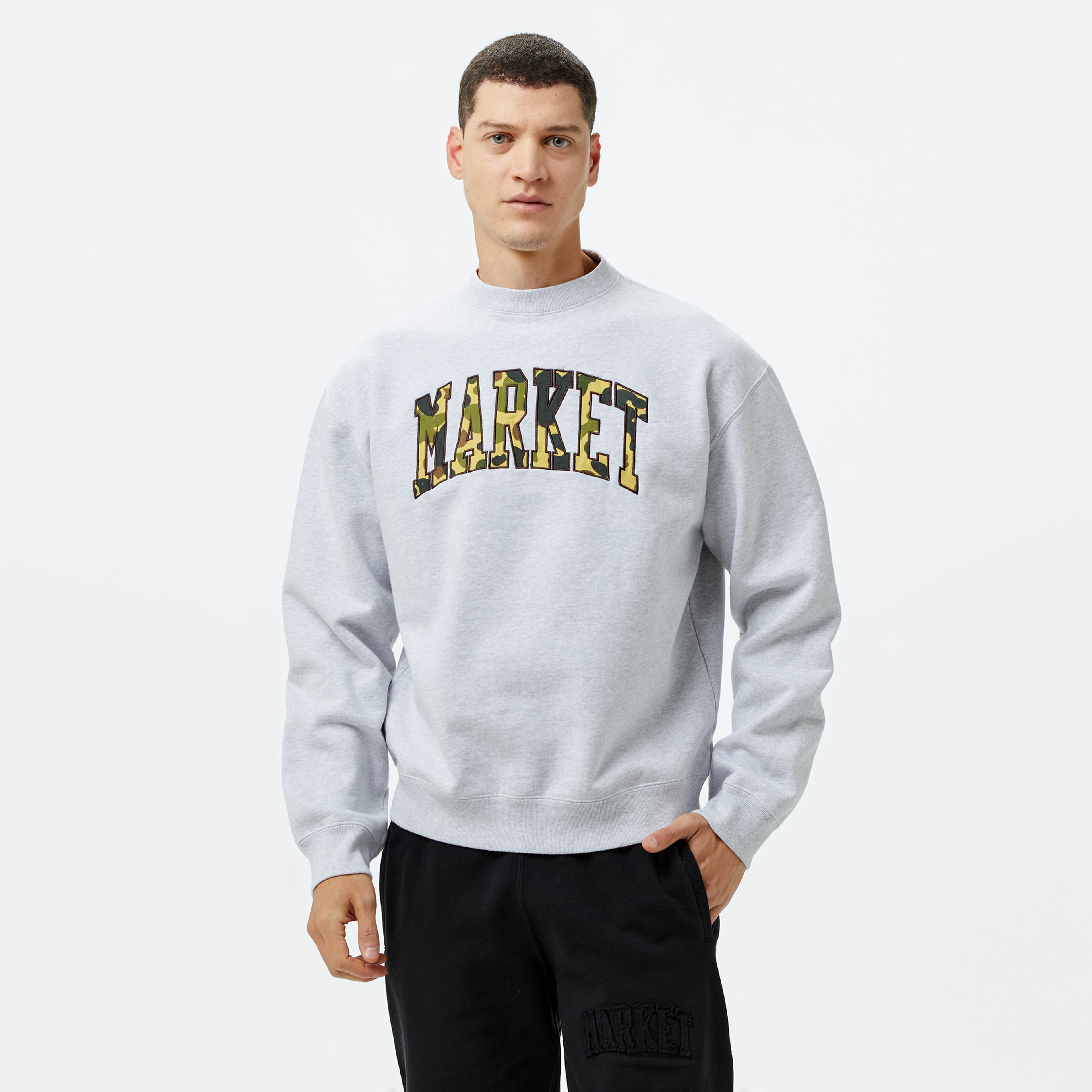 Market Duck Camo Arc Crewneck Erkek Gri Sweatshirt