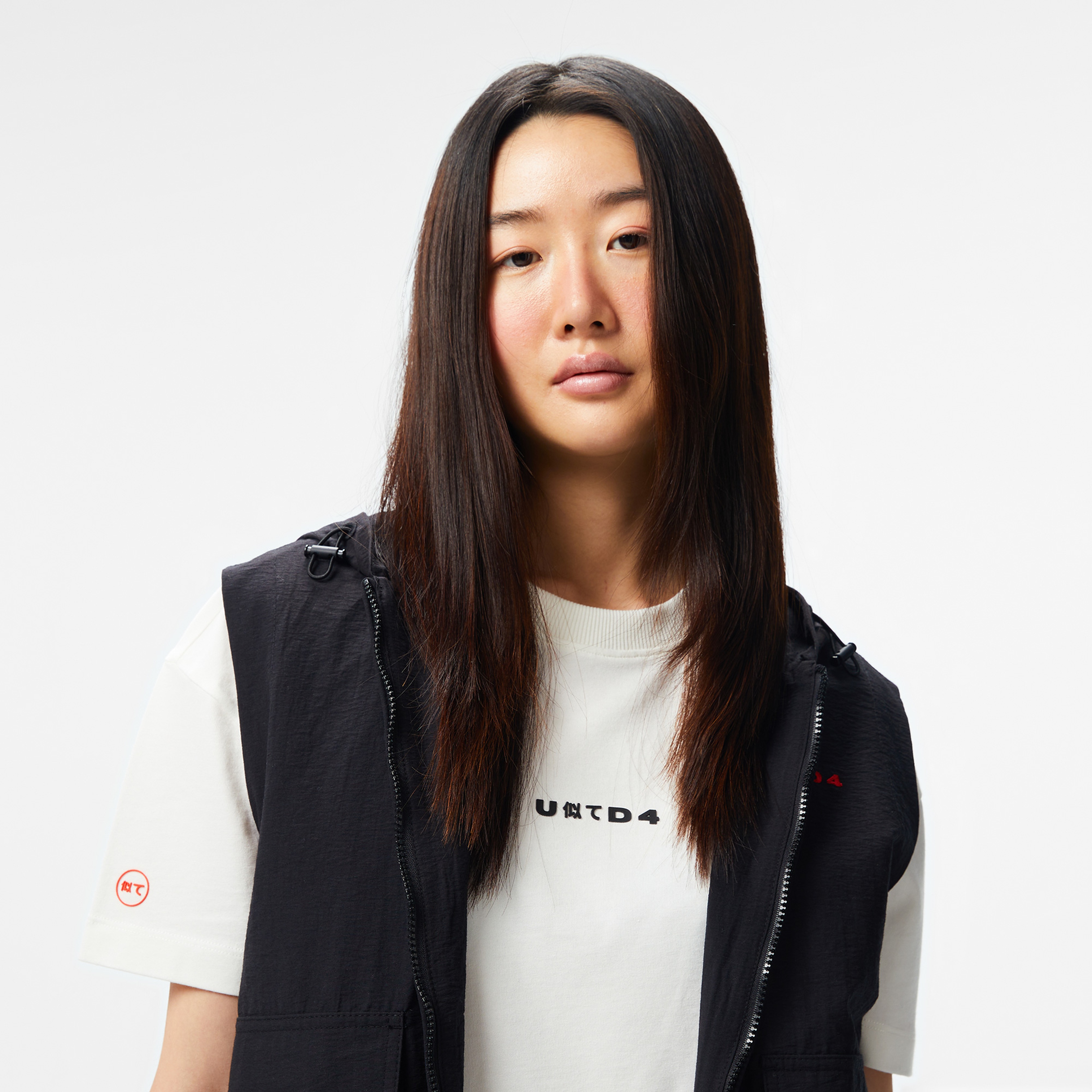 UNITED4 Kadın Siyah Crop Yelek