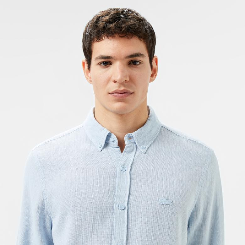 Erkek Slim Fit Açık Mavi Gömlek