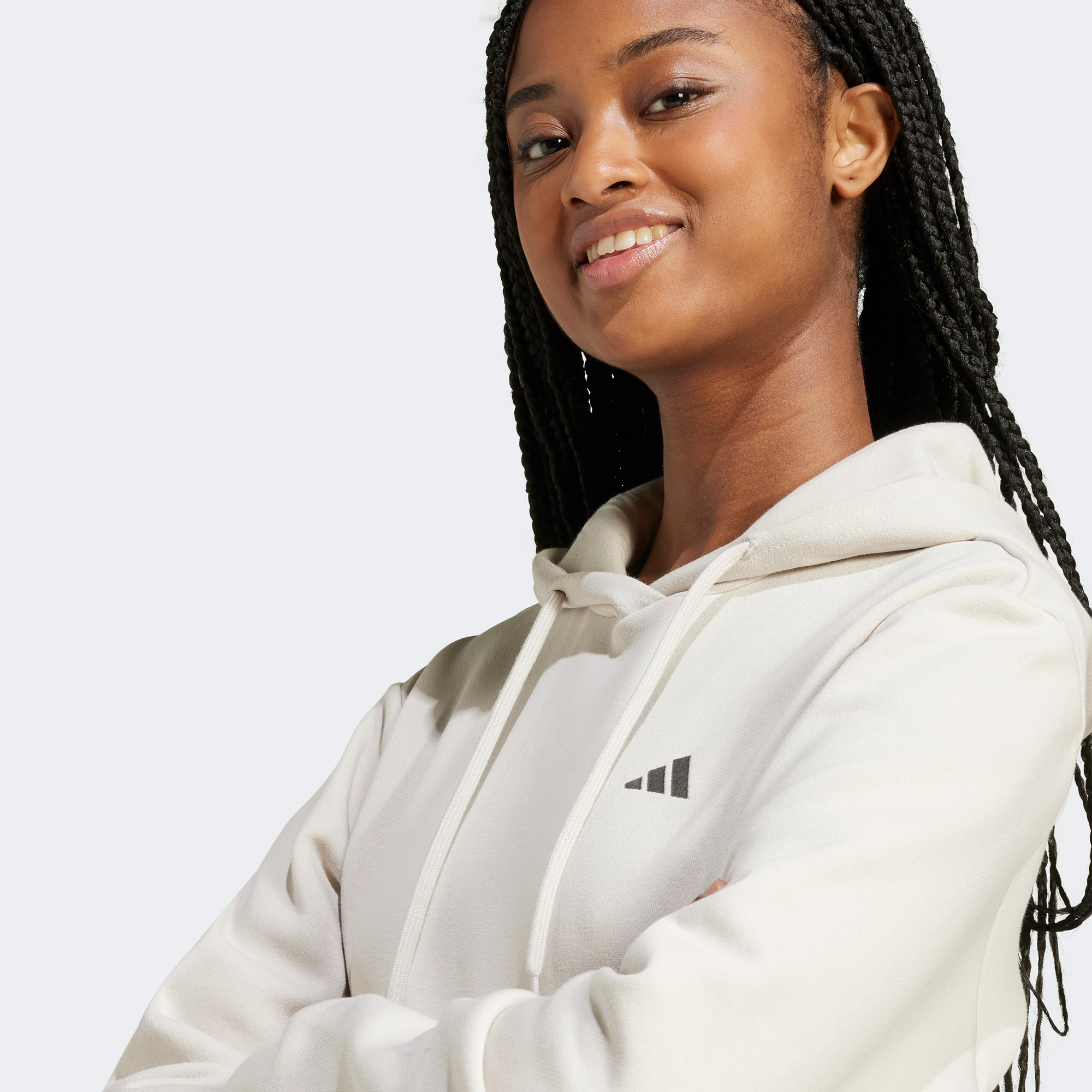 adidas Essentials Small Logo Kadın Bej Günlük Sweatshirt