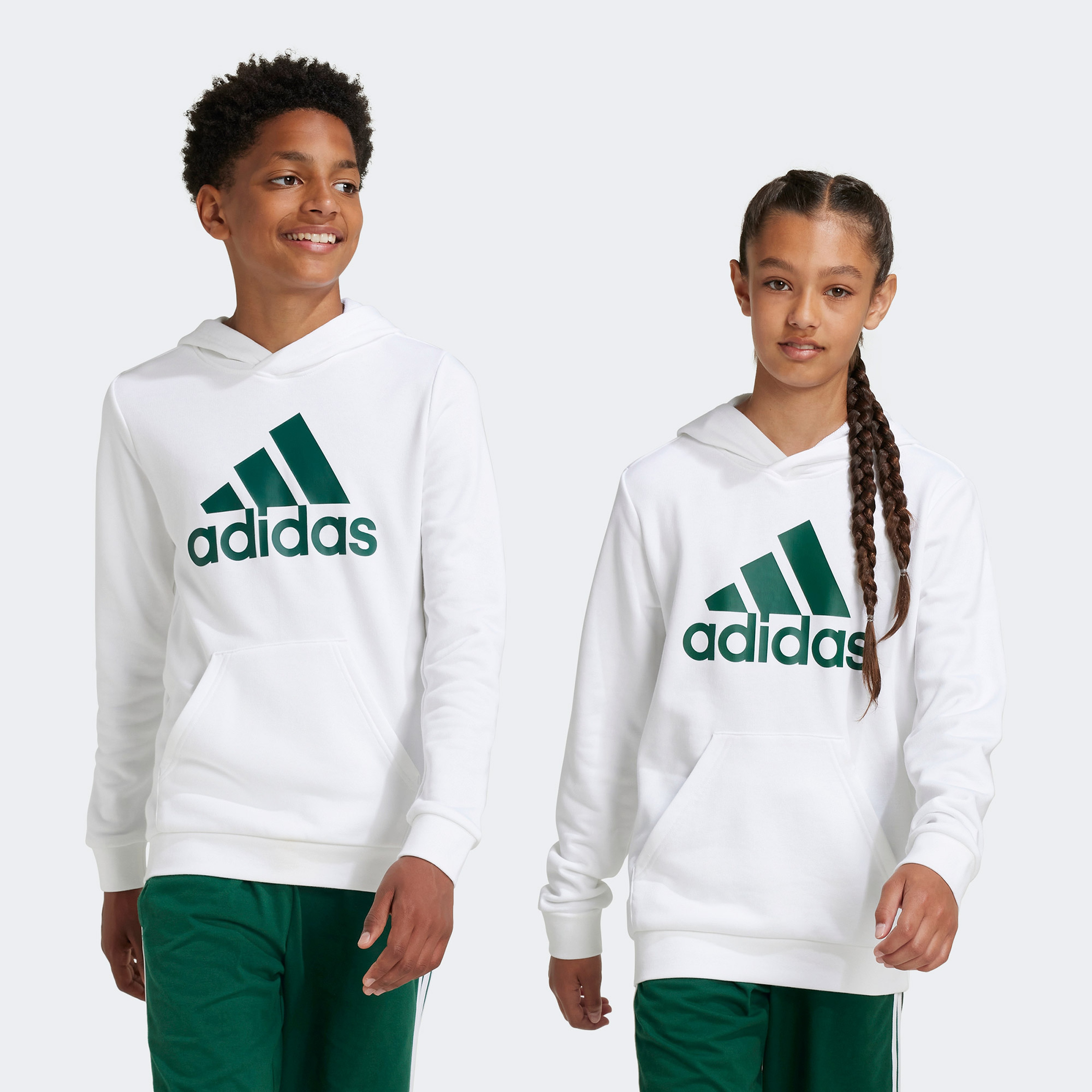 adidas Big Logo Essentials Cotton Çocuk Beyaz Hoodie