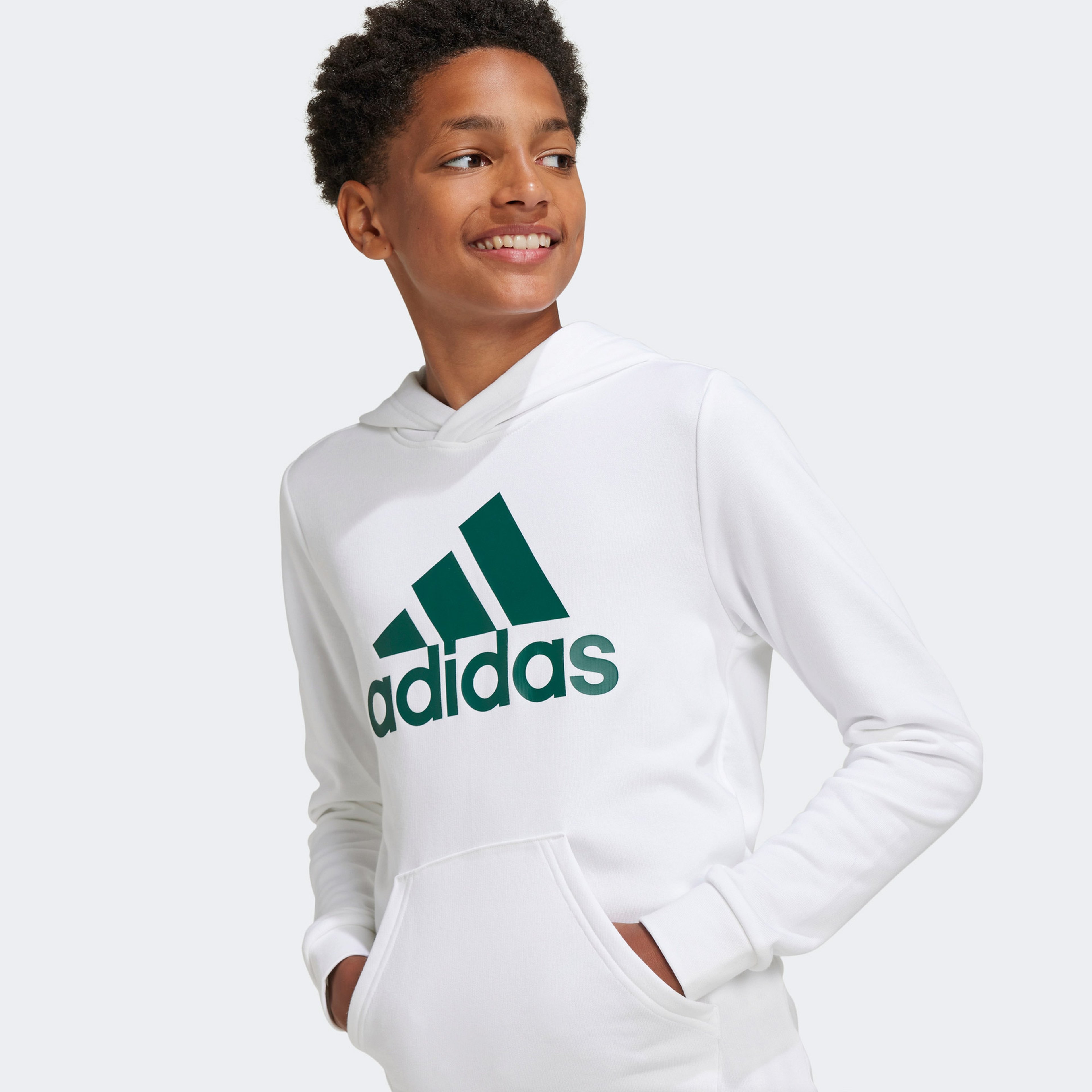 adidas Big Logo Essentials Cotton Çocuk Beyaz Hoodie