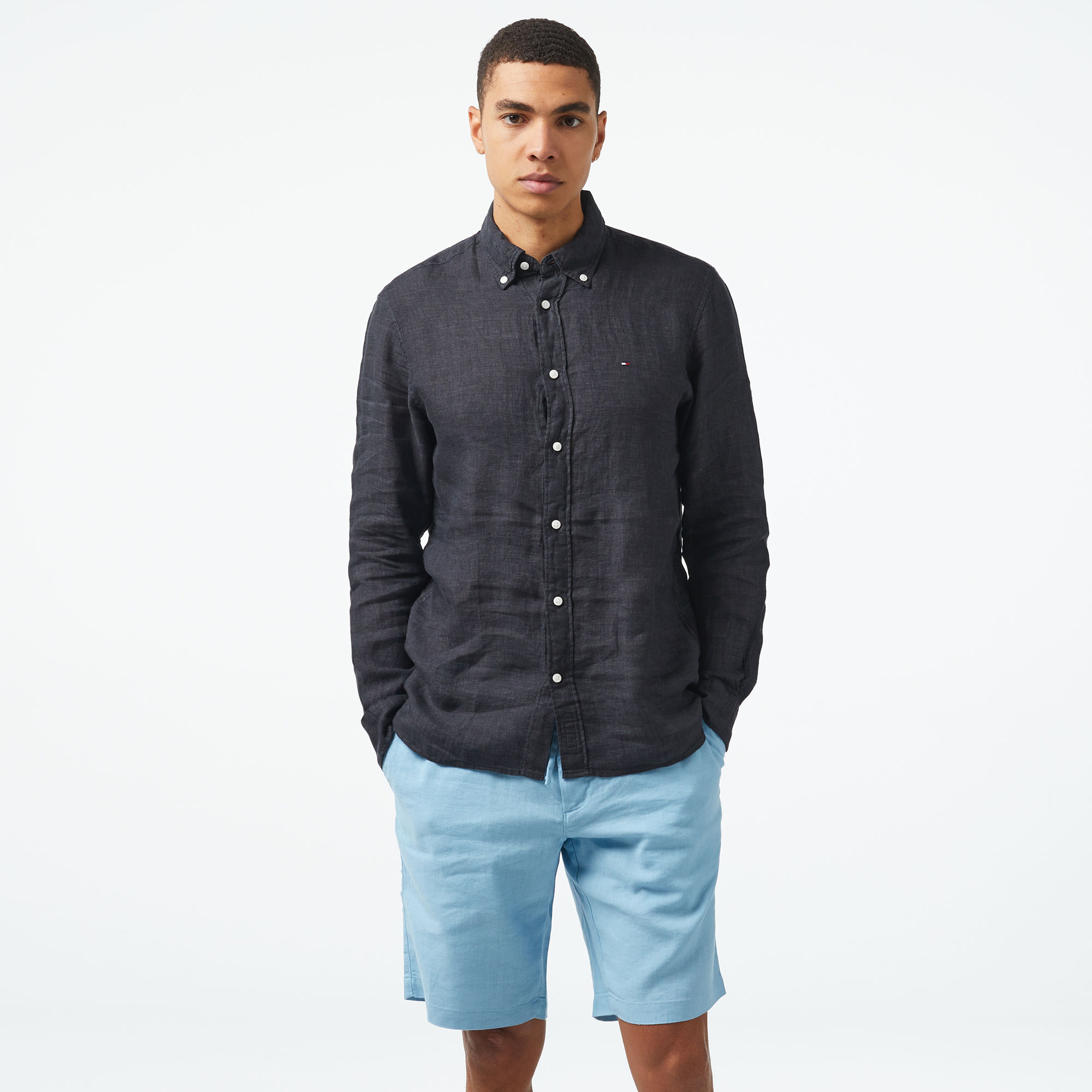 Tommy Hilfiger Erkek Siyah Gömlek