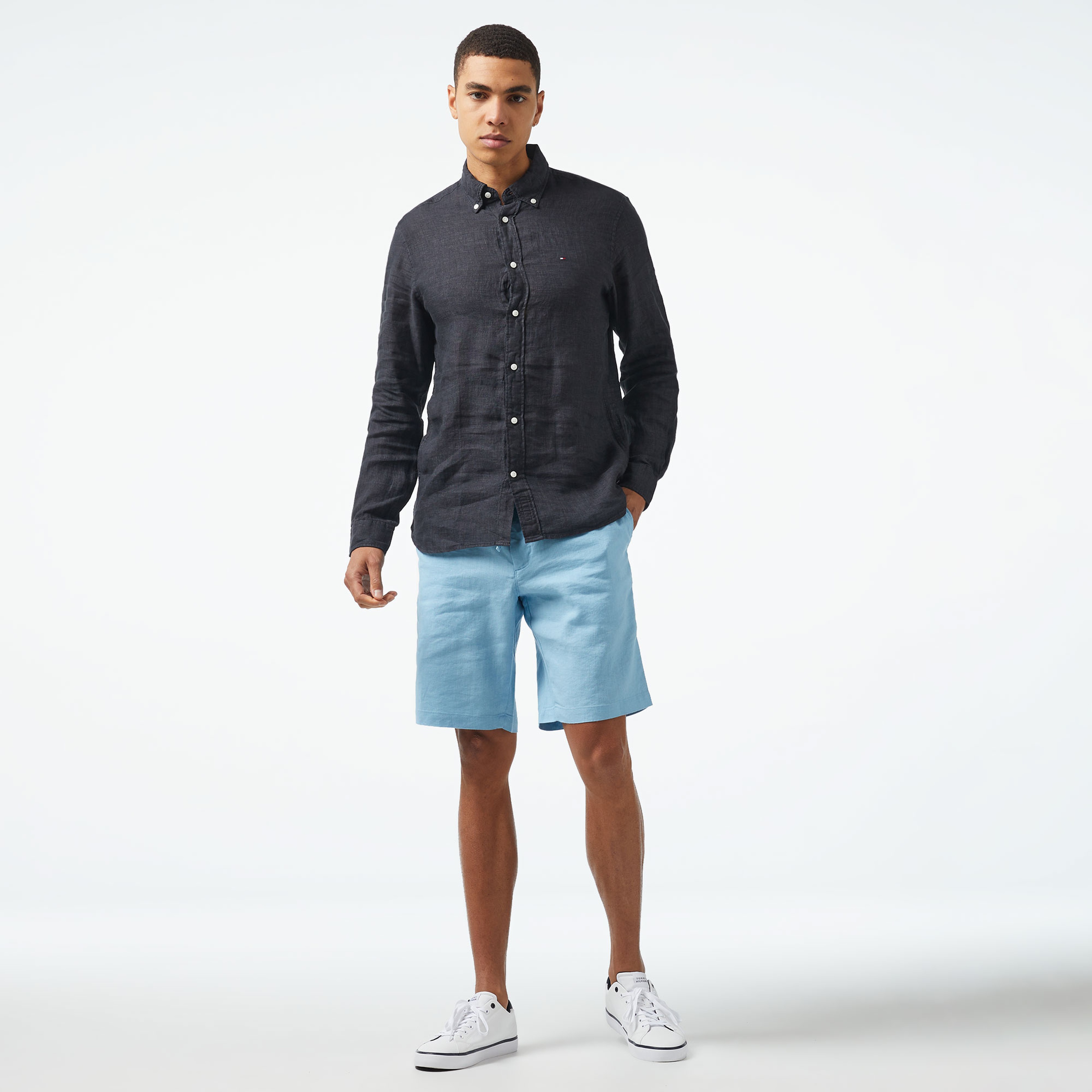Tommy Hilfiger Erkek Siyah Gömlek