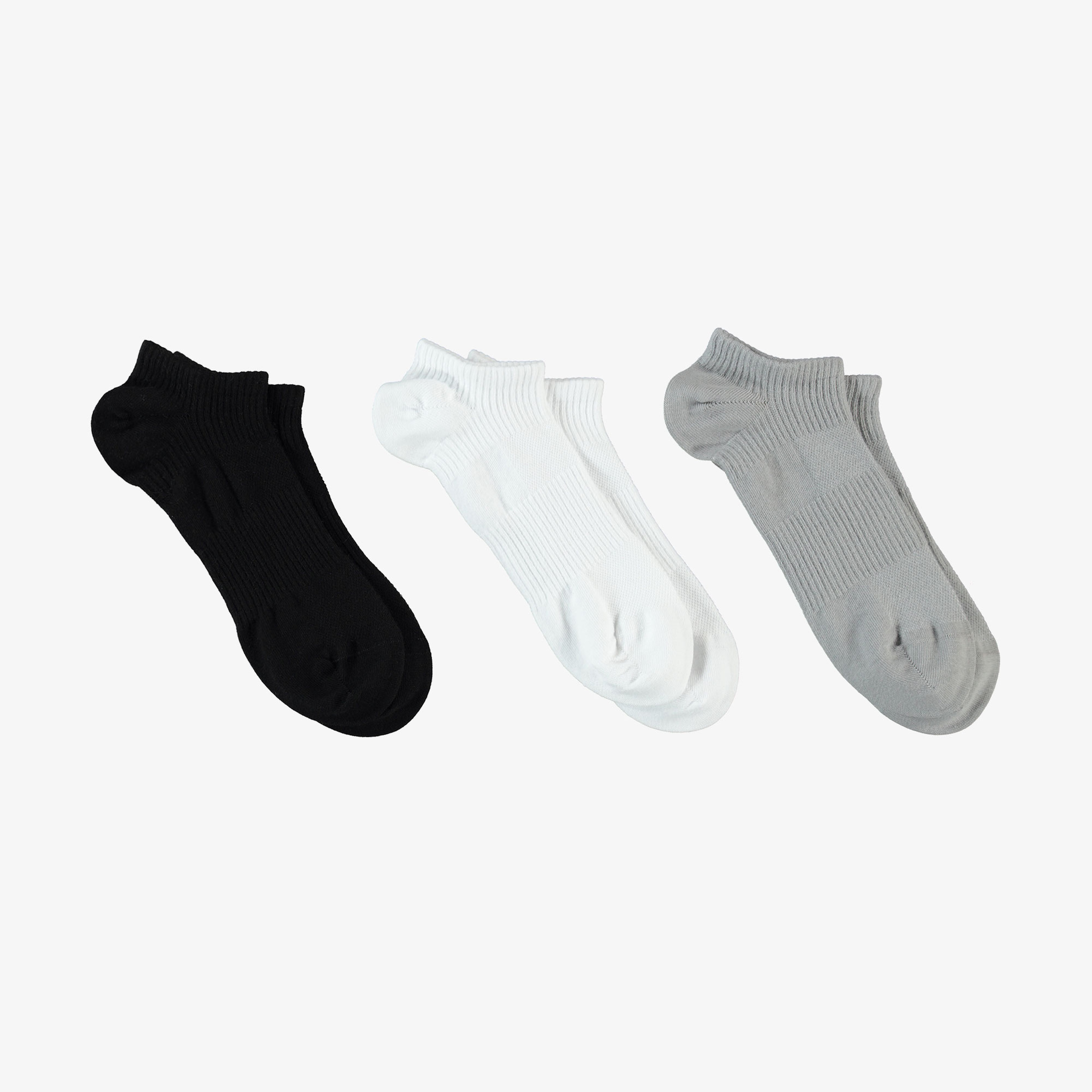 UNITED4 Core Unisex Beyaz/Siyah/Gri 3'lü Çorap