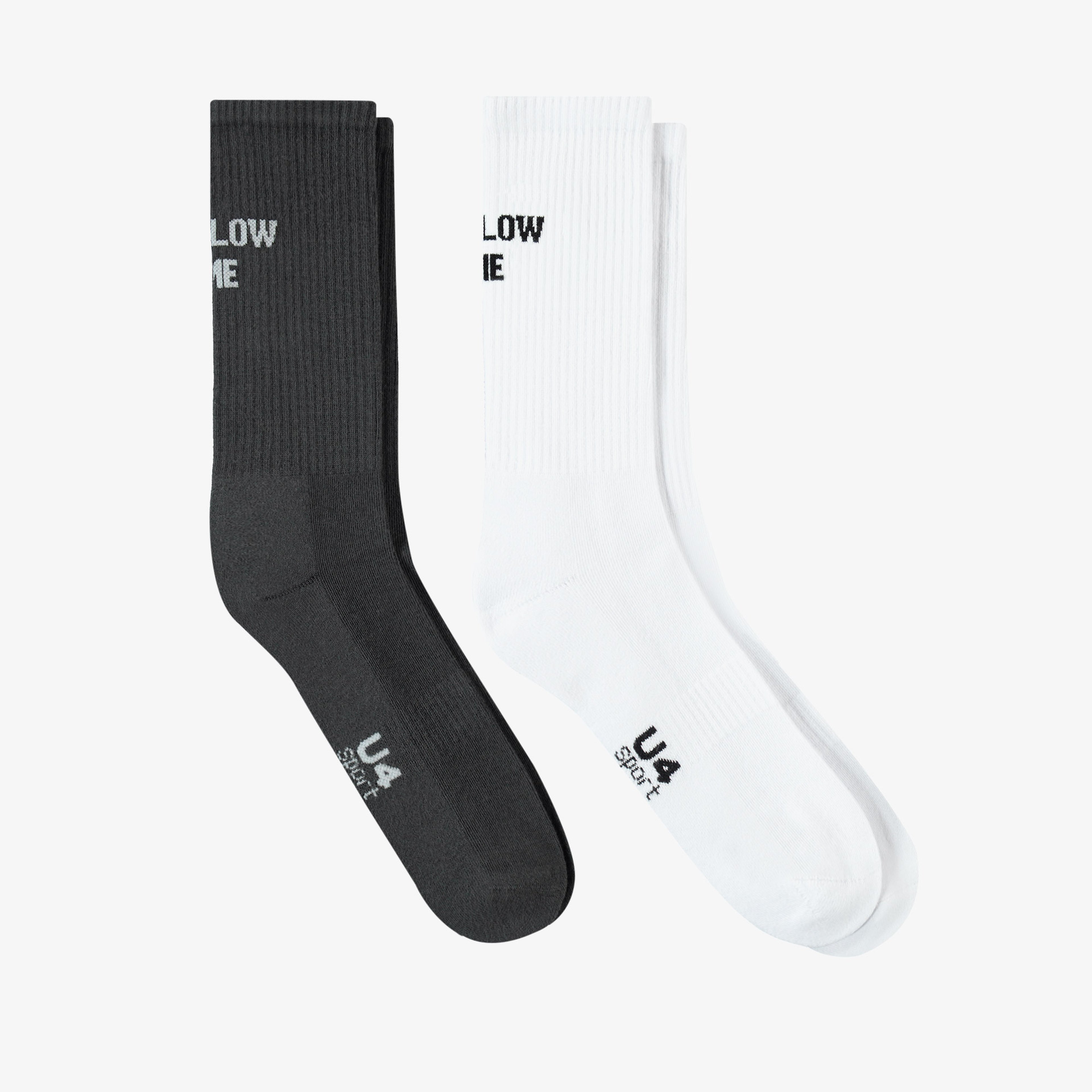 UNITED4 Core Unisex Gri/Beyaz 2'li Çorap