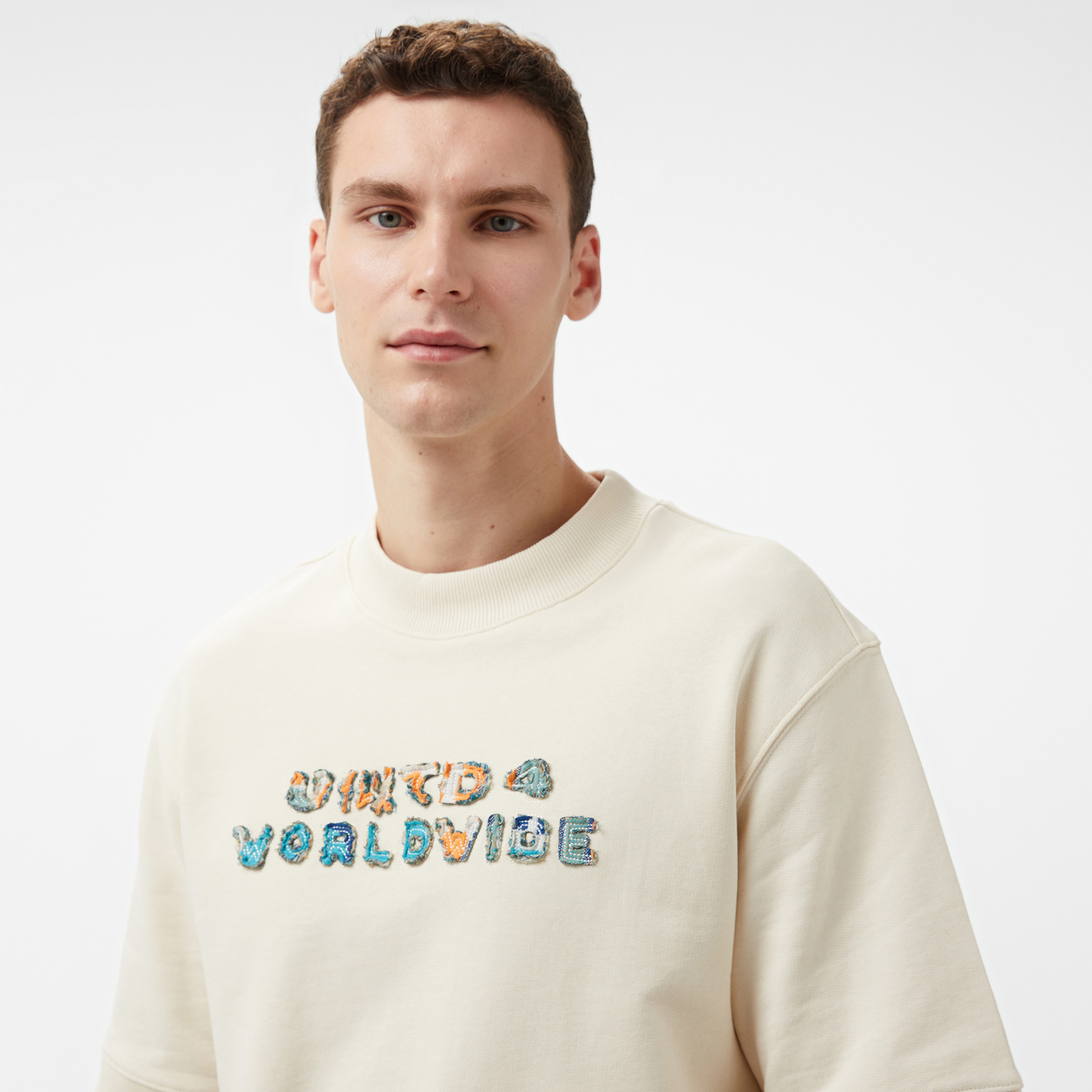 UNITED4 Cubian Erkek Krem T-Shirt