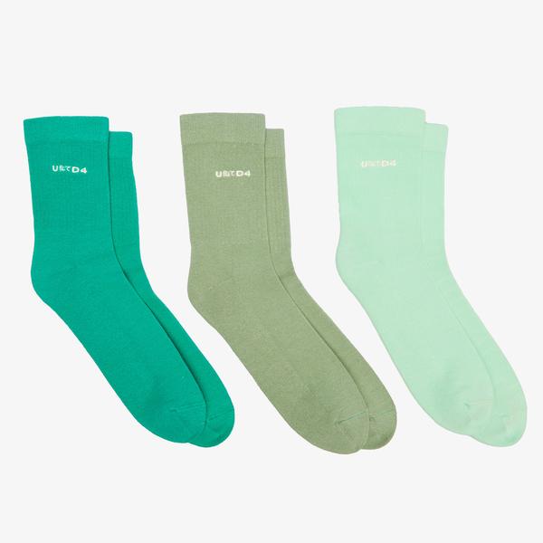 UNITED4 Erkek Haki/Yeşil 3'lü Çorap