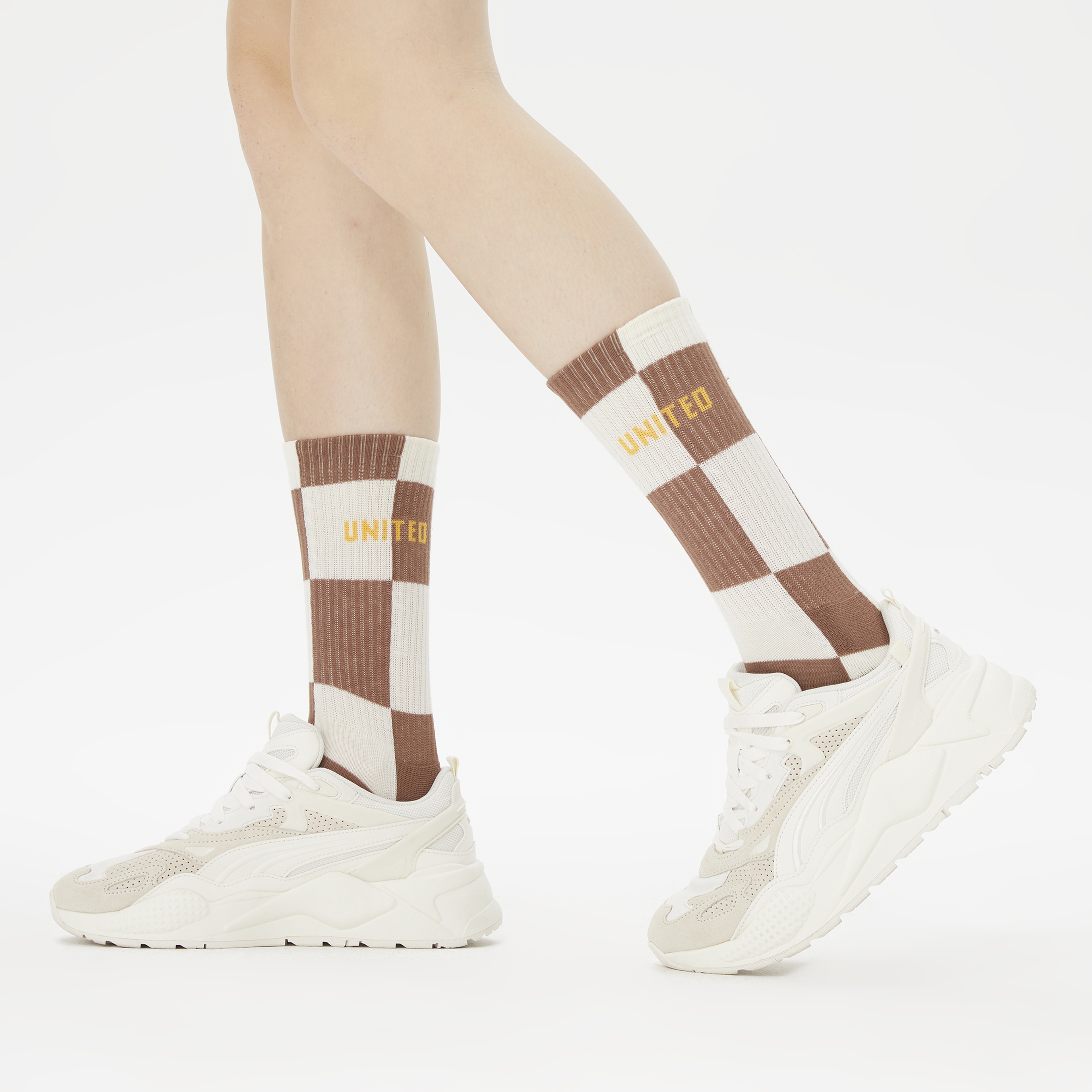 UNITED4 Street Crew Unisex Yeşil/Kahverengi 2'li Çorap