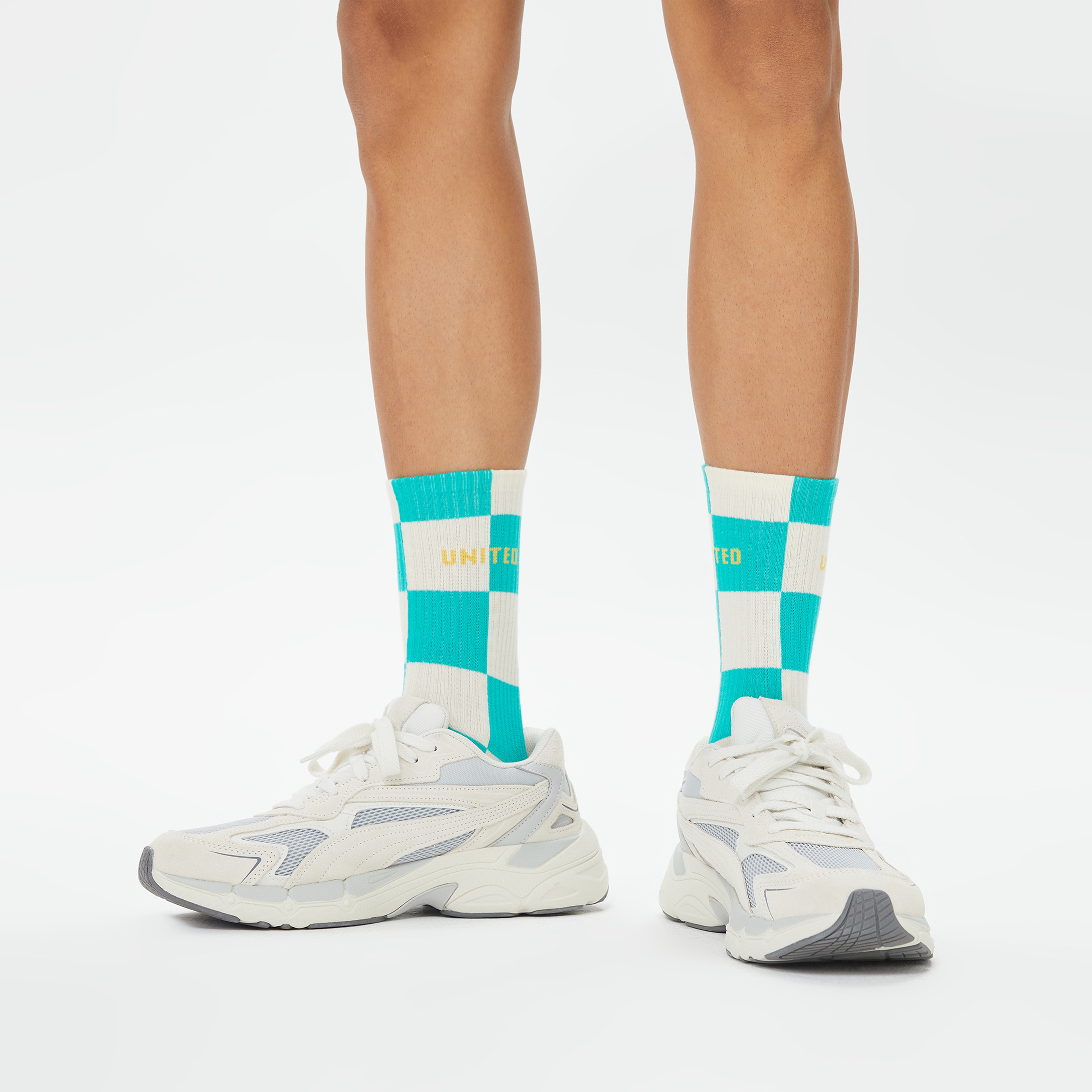 UNITED4 Street Crew Unisex Yeşil/Kahverengi 2'li Çorap