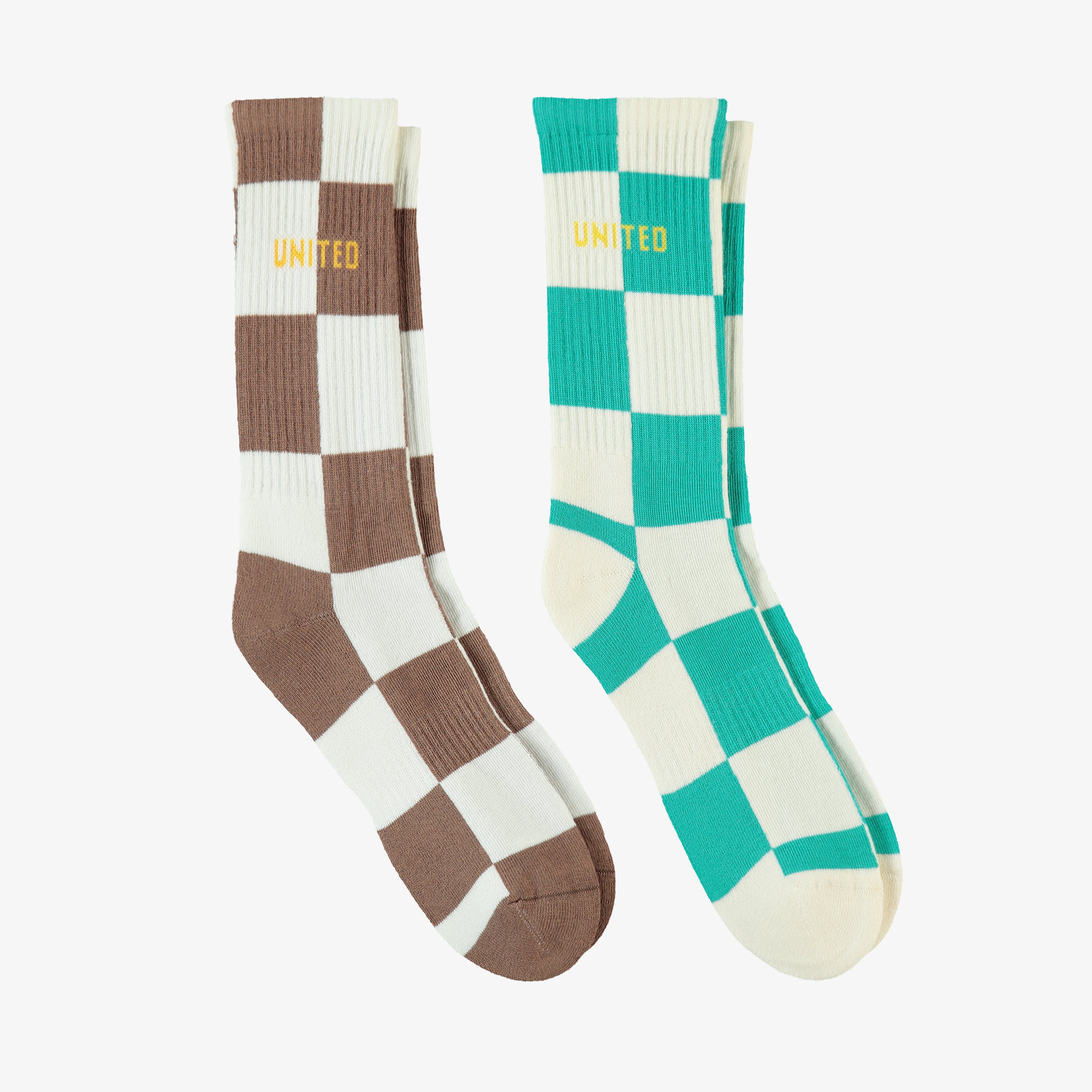 UNITED4 Street Crew Unisex Yeşil/Kahverengi 2'li Çorap