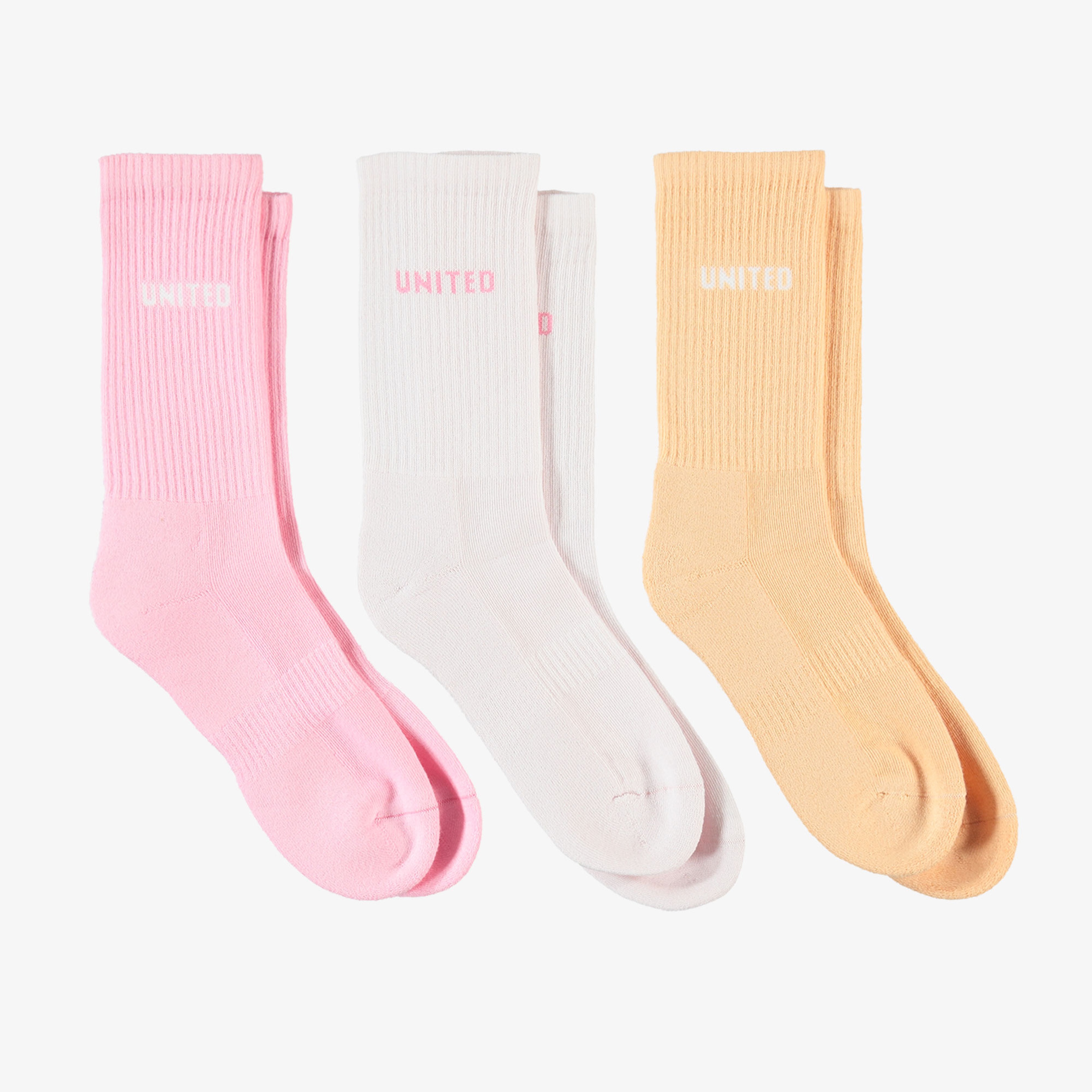 UNITED4 Kadın Turuncu/Pembe 3'lü Çorap