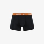 Nike Trunk 3'lü Turuncu/Yeşil/Siyah Bantlı Erkek Siyah Boxer
