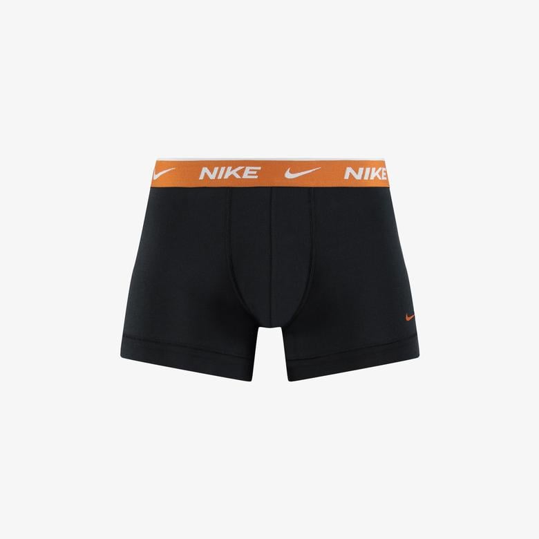 Nike Trunk 3'lü Turuncu/Yeşil/Siyah Bantlı Erkek Siyah Boxer