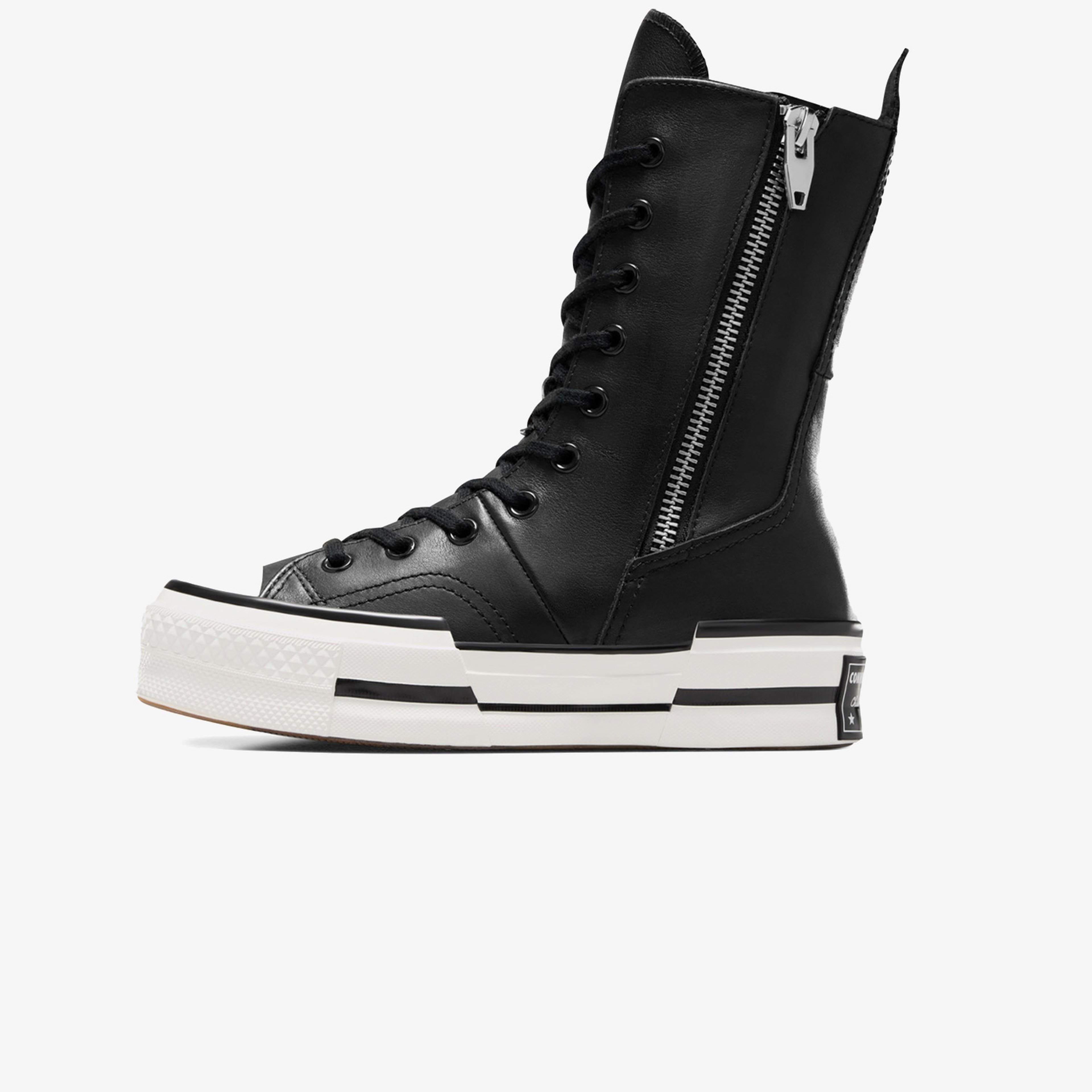 Converse Chuck 70 Plus Unisex Siyah Deri Platform Sneaker