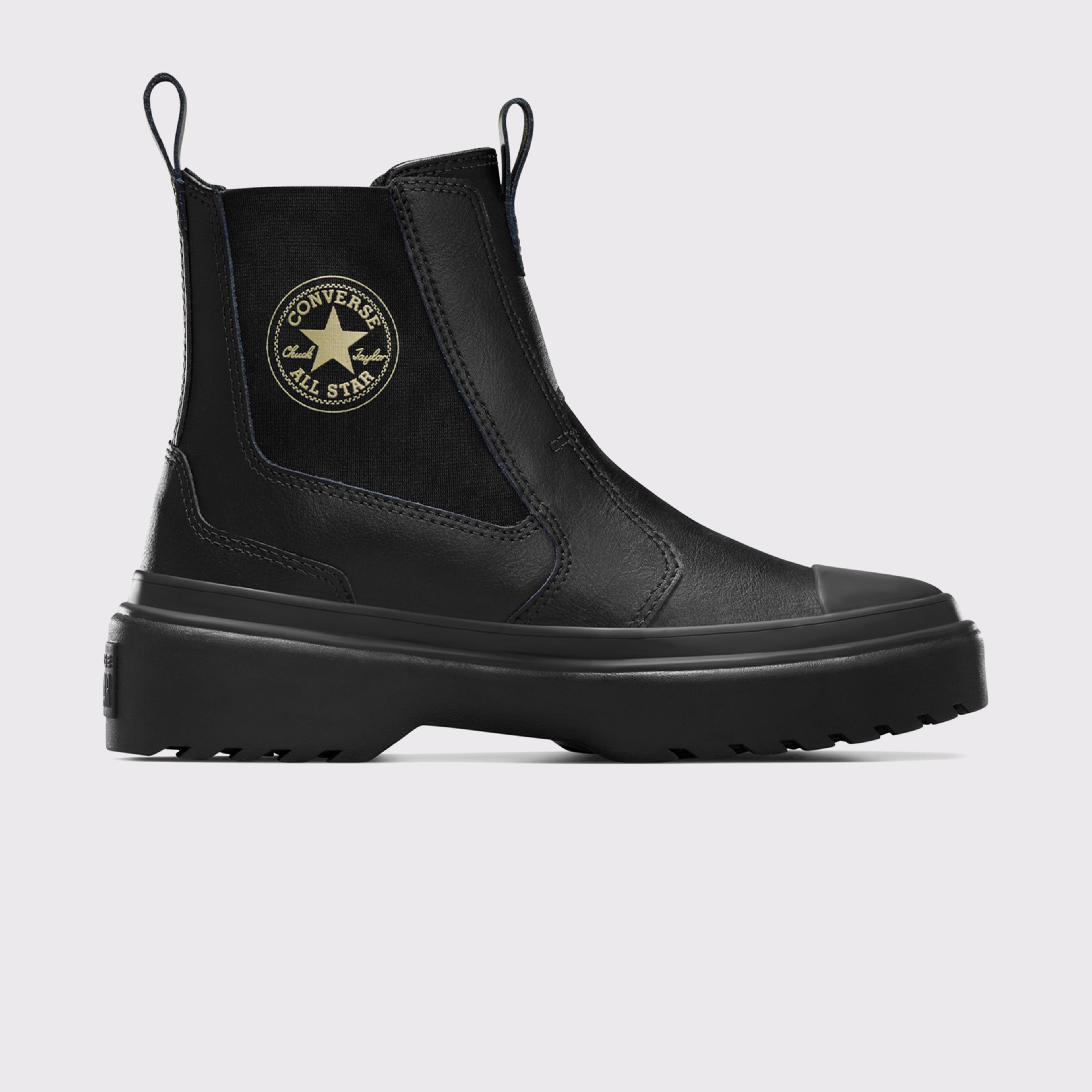 Converse Chuck Taylor All Star Chelsea Lugged Çocuk Siyah Deri Platform Bot