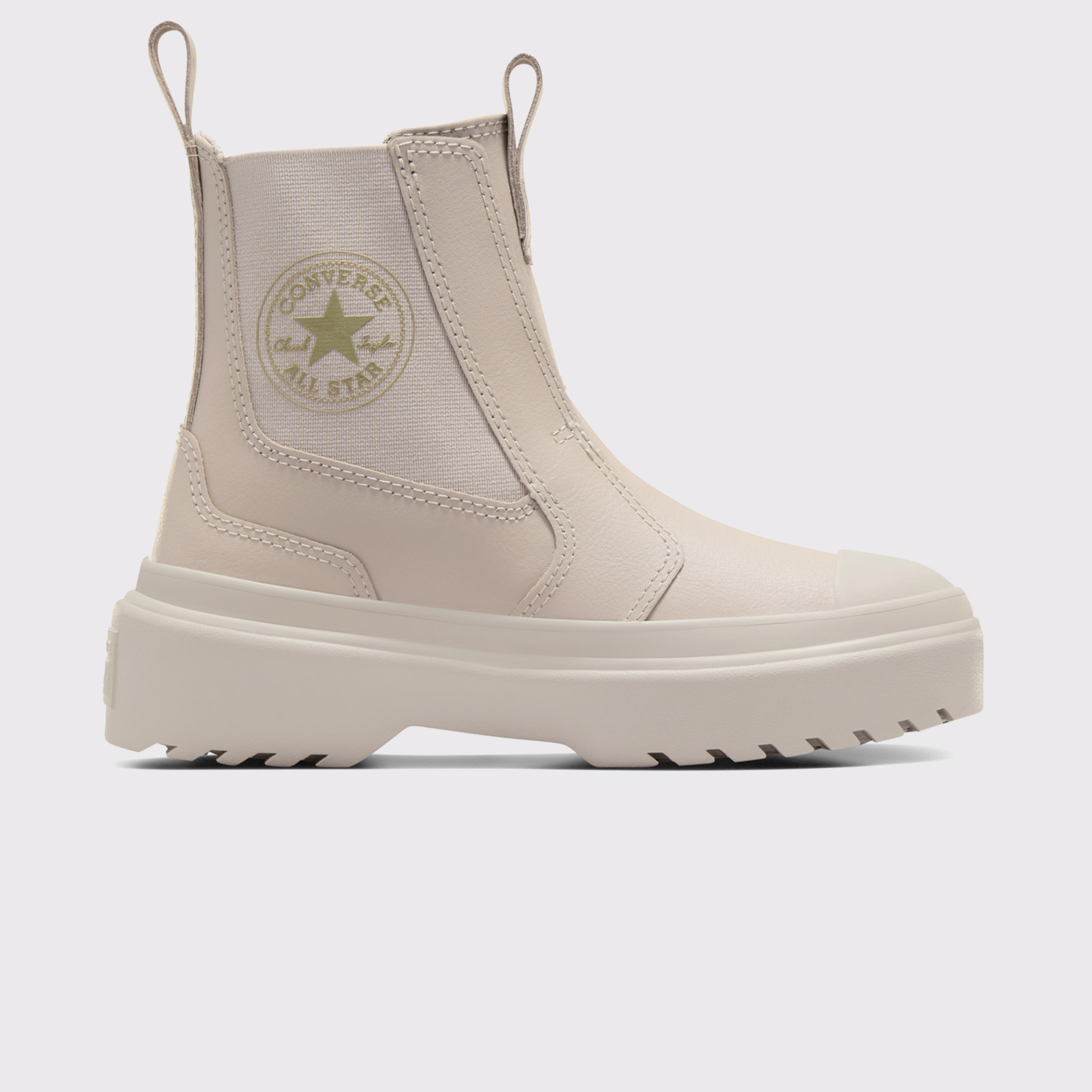 Converse Chuck Taylor All Star Chelsea Lugged Çocuk Krem Deri Platform Bot