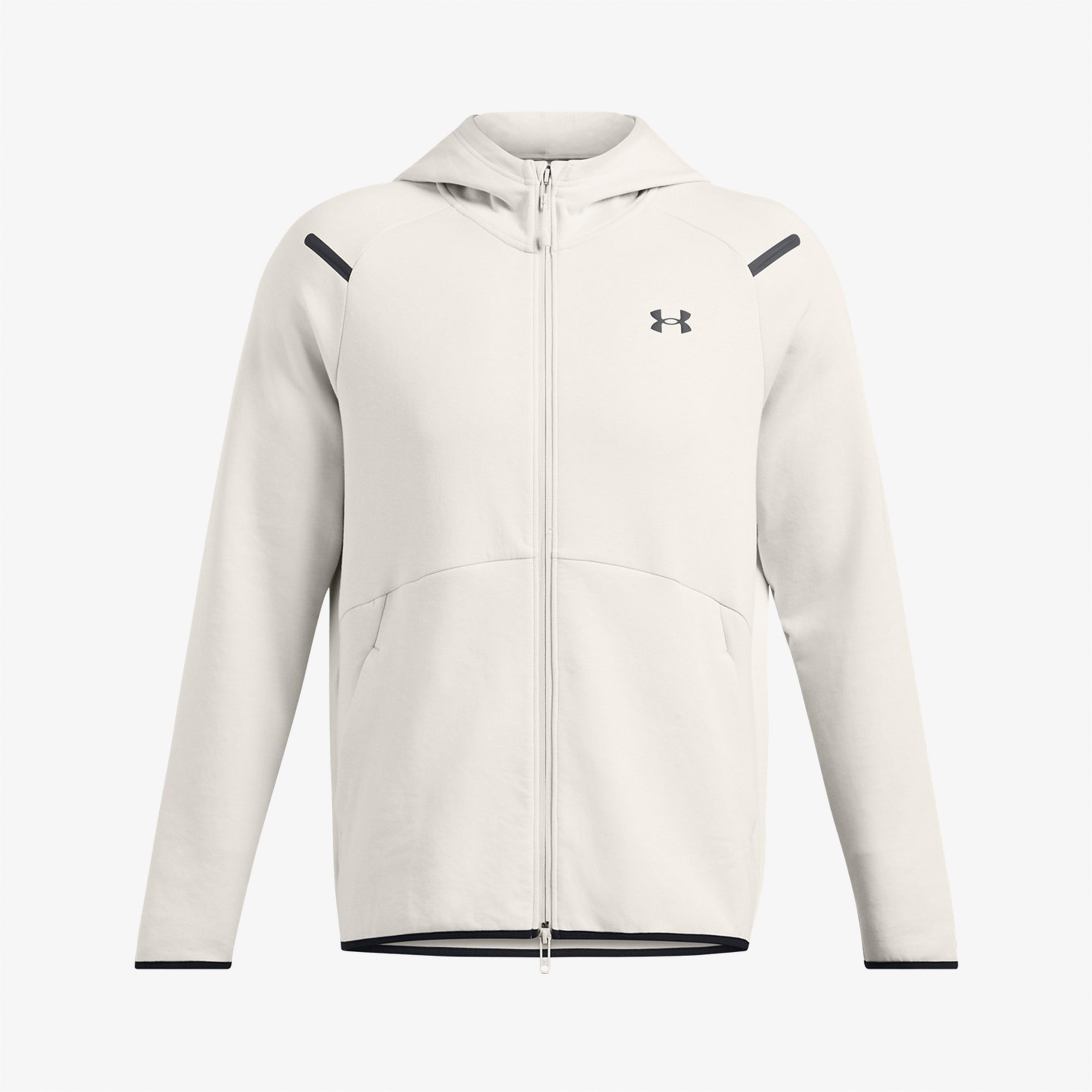 Under Armour Unstoppable Fleece Tam Fermuarlı Erkek Beyaz Sweatshirt