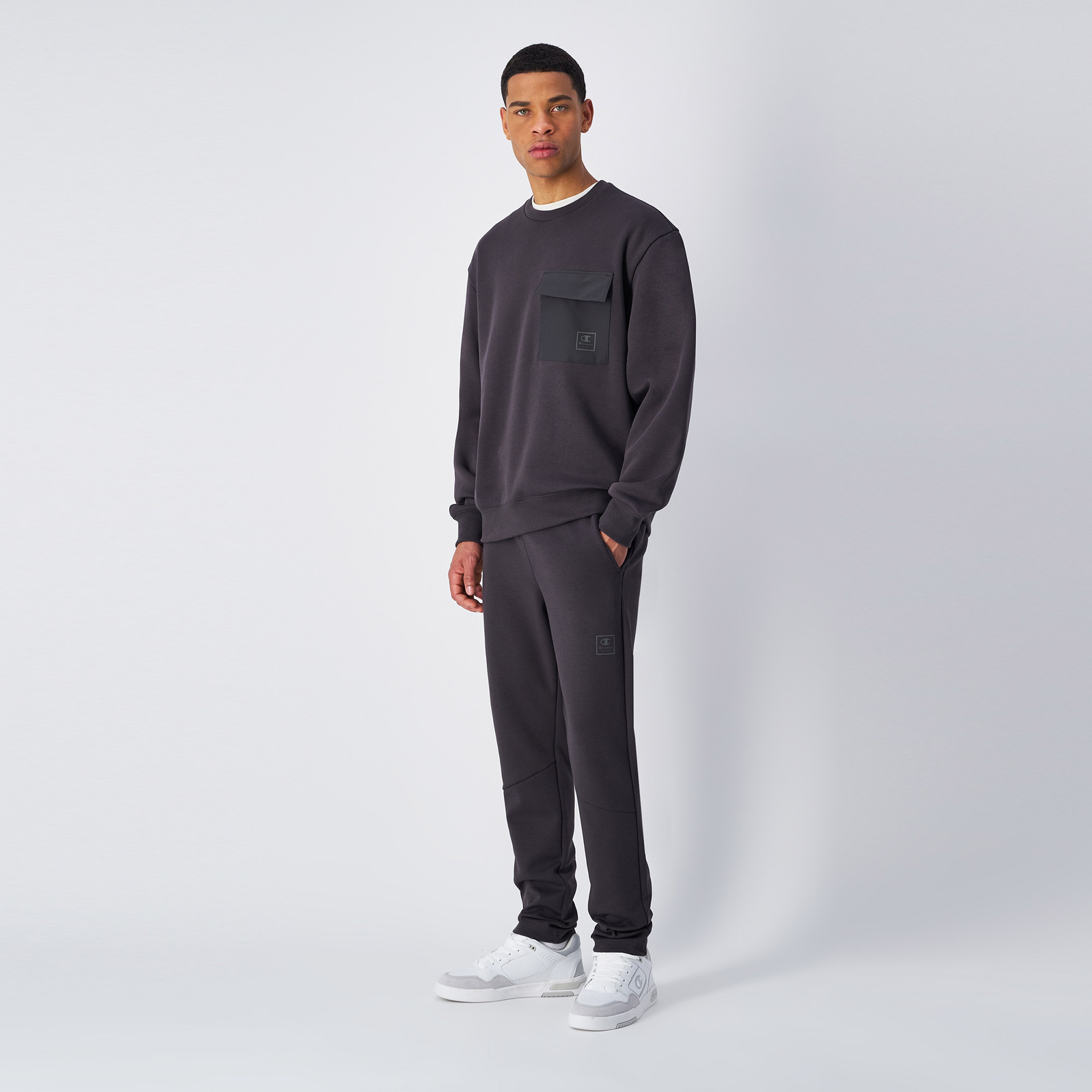 Champion Crewneck Erkek Gri Sweatshirt