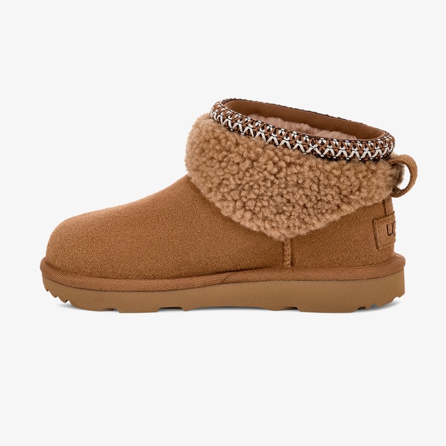 Ugg Kahverengi Ugg Classic Ultra Mini Maxi Curly Çocuk Bot