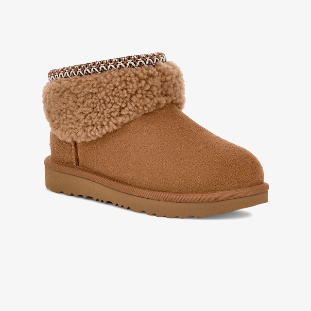 Ugg Kahverengi Ugg Classic Ultra Mini Maxi Curly Çocuk Bot