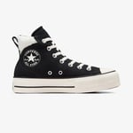 Converse Chuck Taylor All Star Puff Lift Unisex Siyah Deri Platform Sneaker