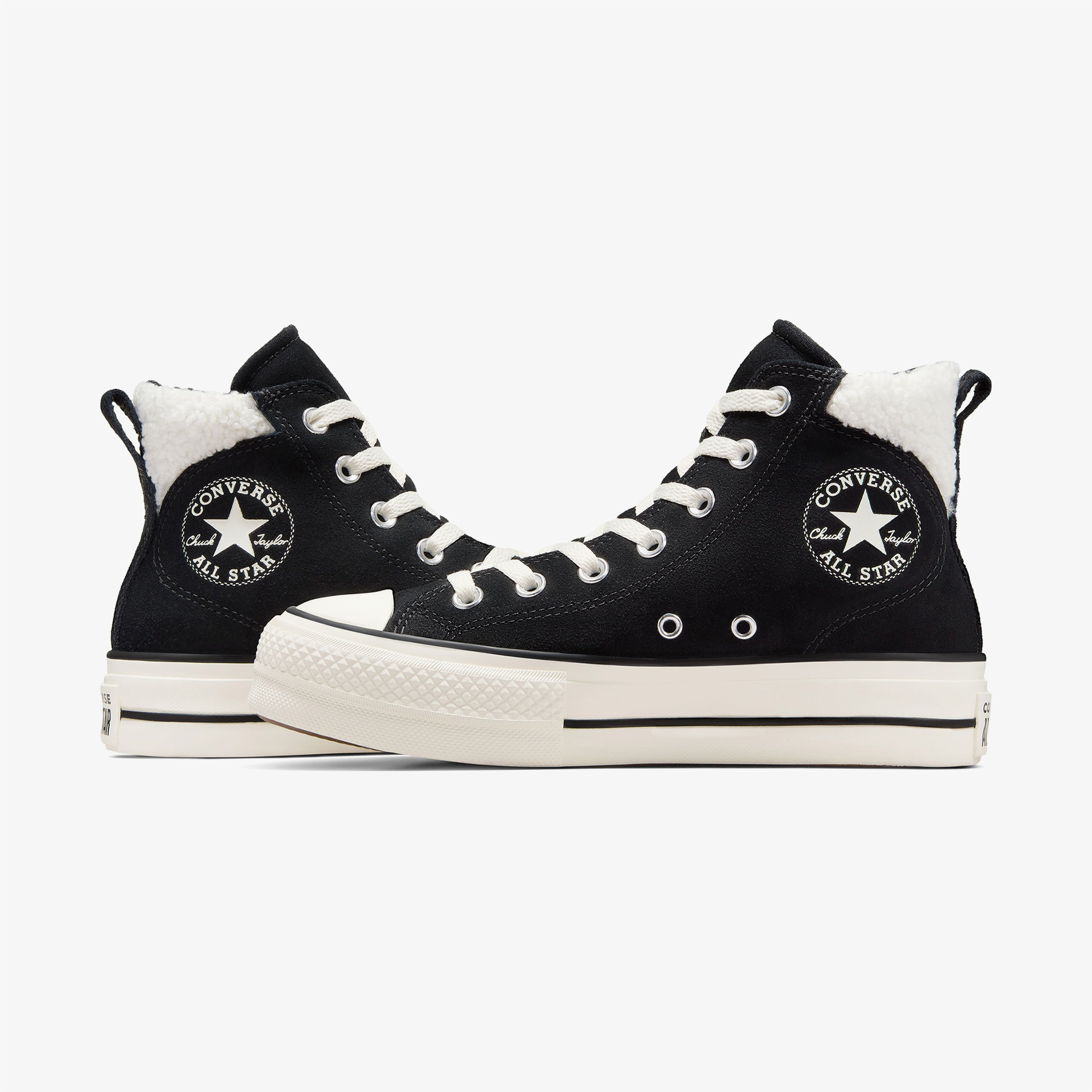 Converse Chuck Taylor All Star Puff Lift Unisex Siyah Deri Platform Sneaker