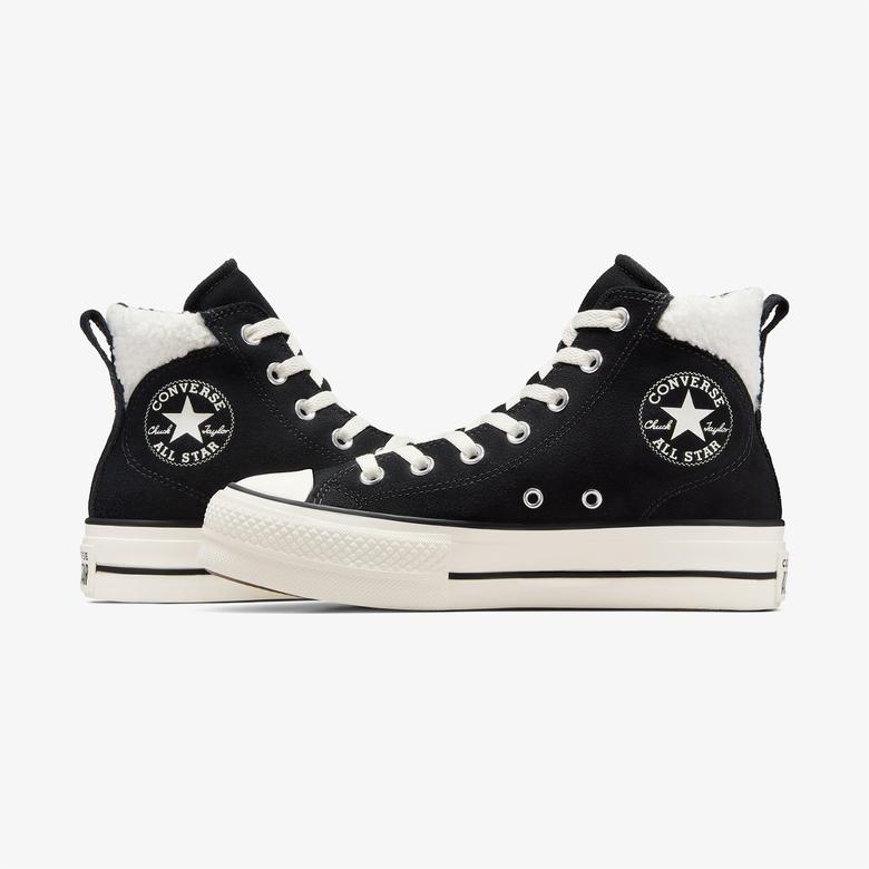 Converse Chuck Taylor All Star Puff Lift Unisex Siyah Deri Platform Sneaker
