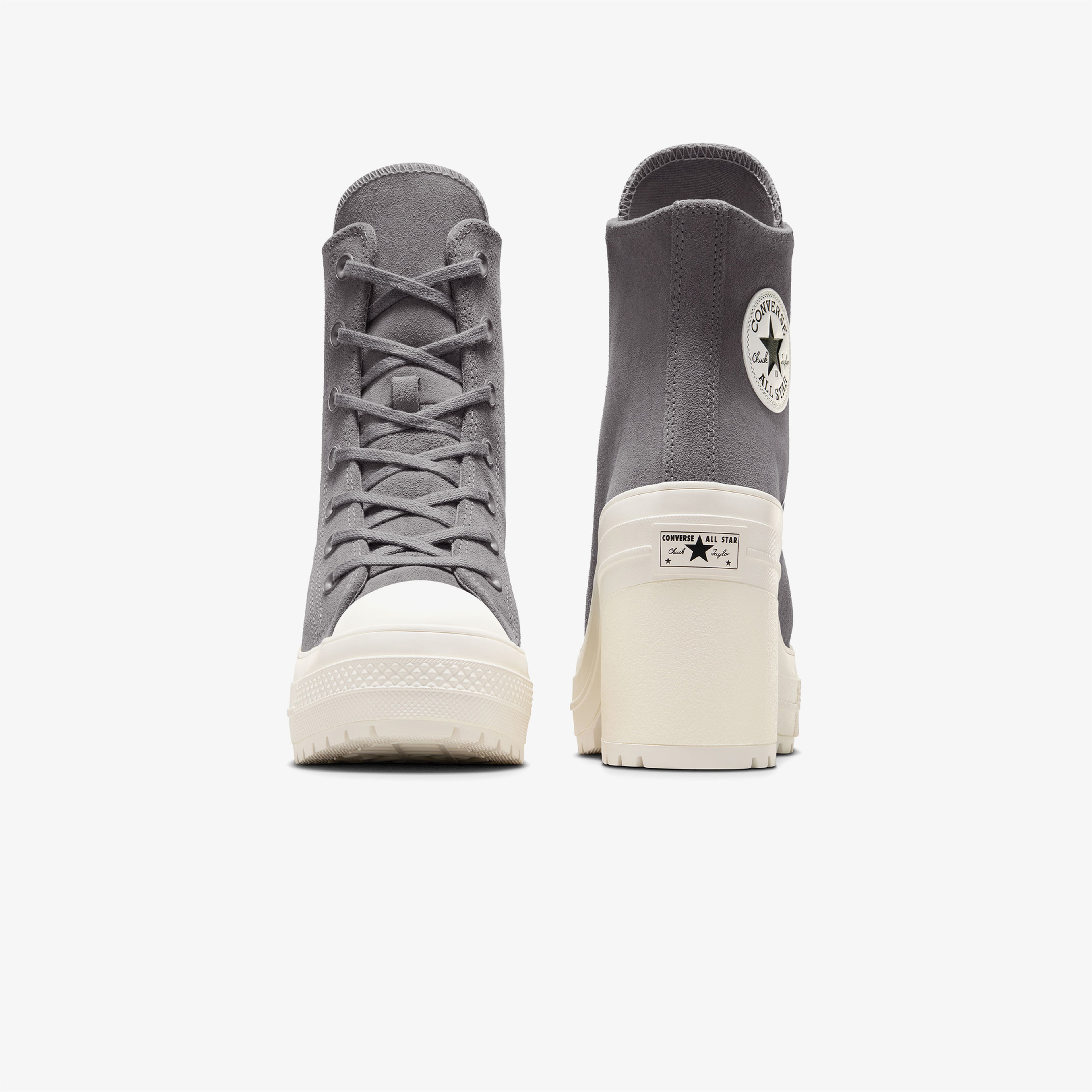 Converse Chuck 70 De Luxe Heel Unisex Gri Deri Platform Sneaker