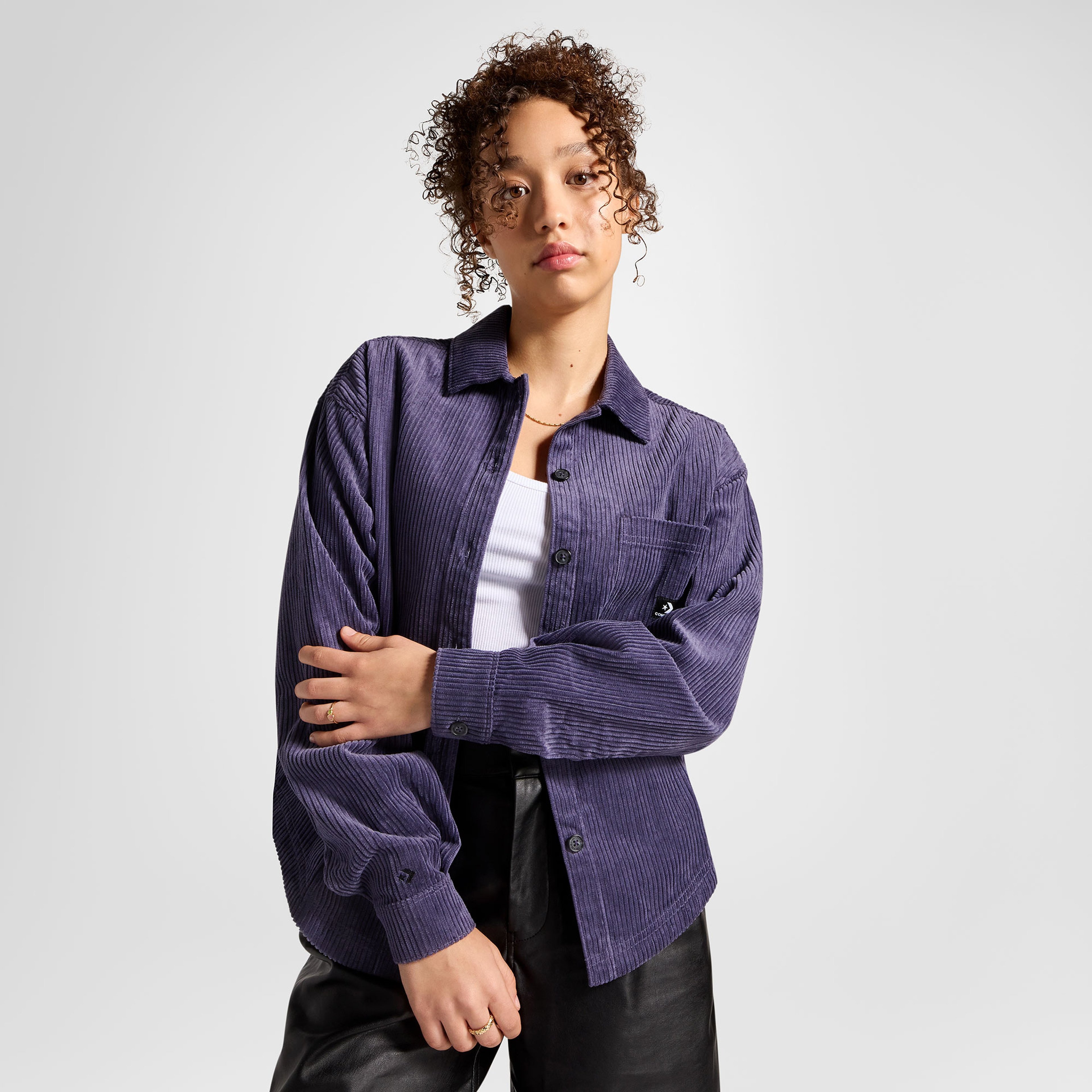 Converse Classic Kadın Kadife Mor Gömlek