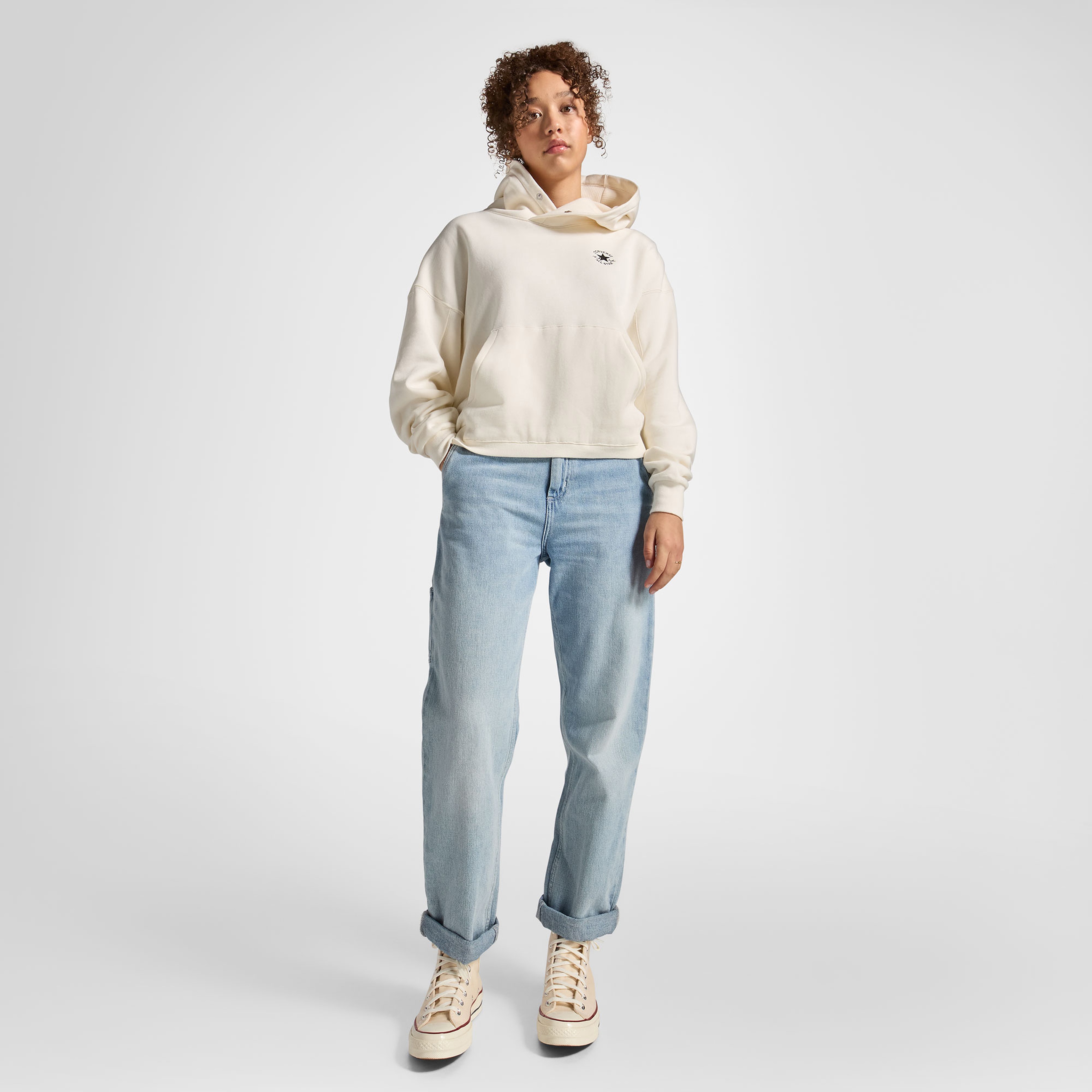 Converse Classic Kadın Oversized Fit Krem Swearhsirt