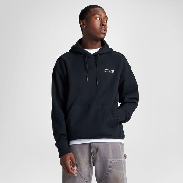 Converse Classic Erkek Loose Fit Siyah Hoodie