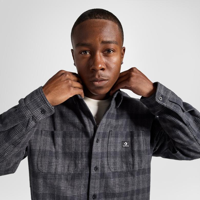 Converse Erkek Ekose Gri Siyah Gömlek